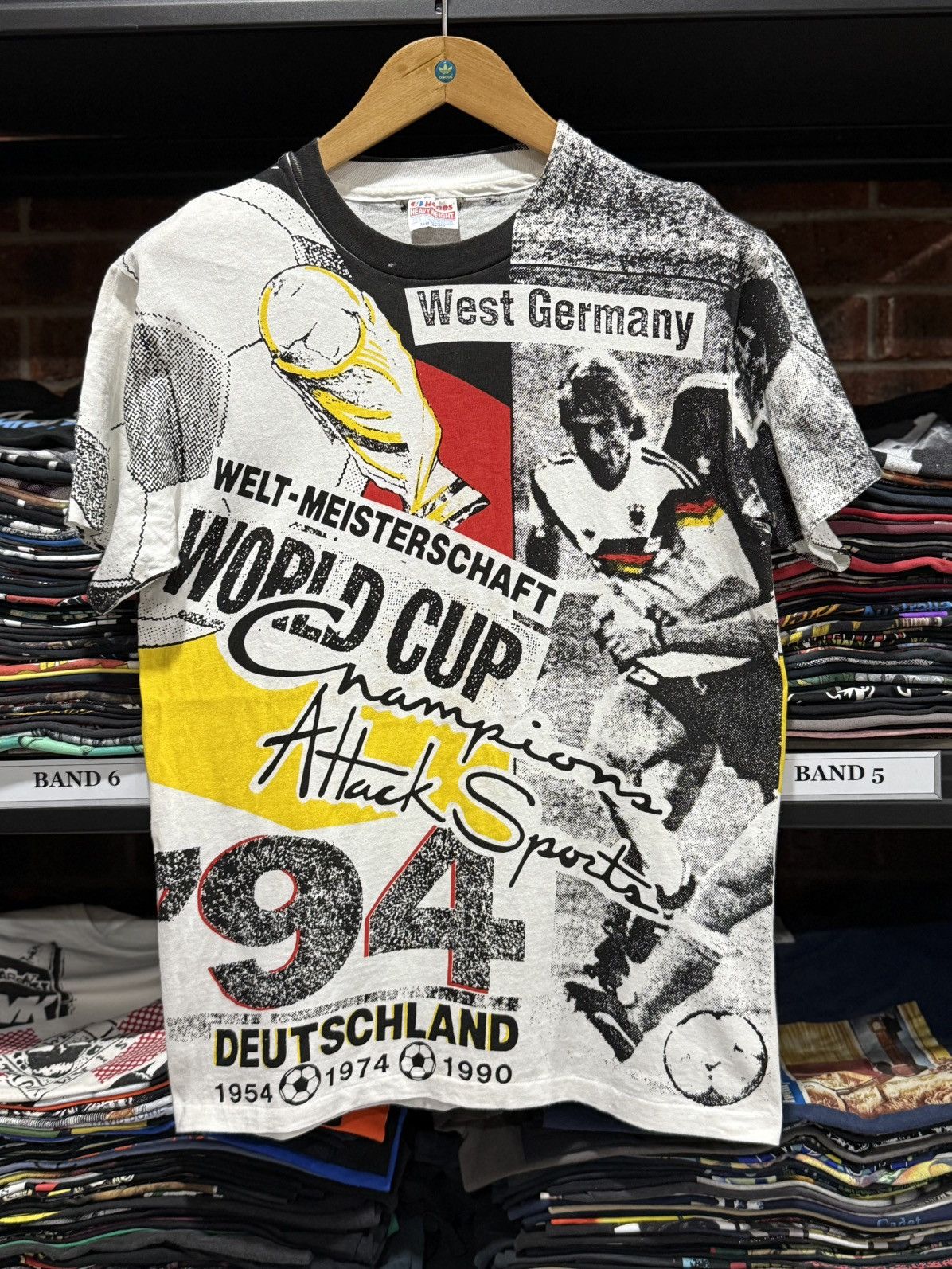 Vintage Vintage 90s Aop West Germany World Cup Attack Sport Tee Size US M / EU 48-50 / 2 - 1 Thumbnail
