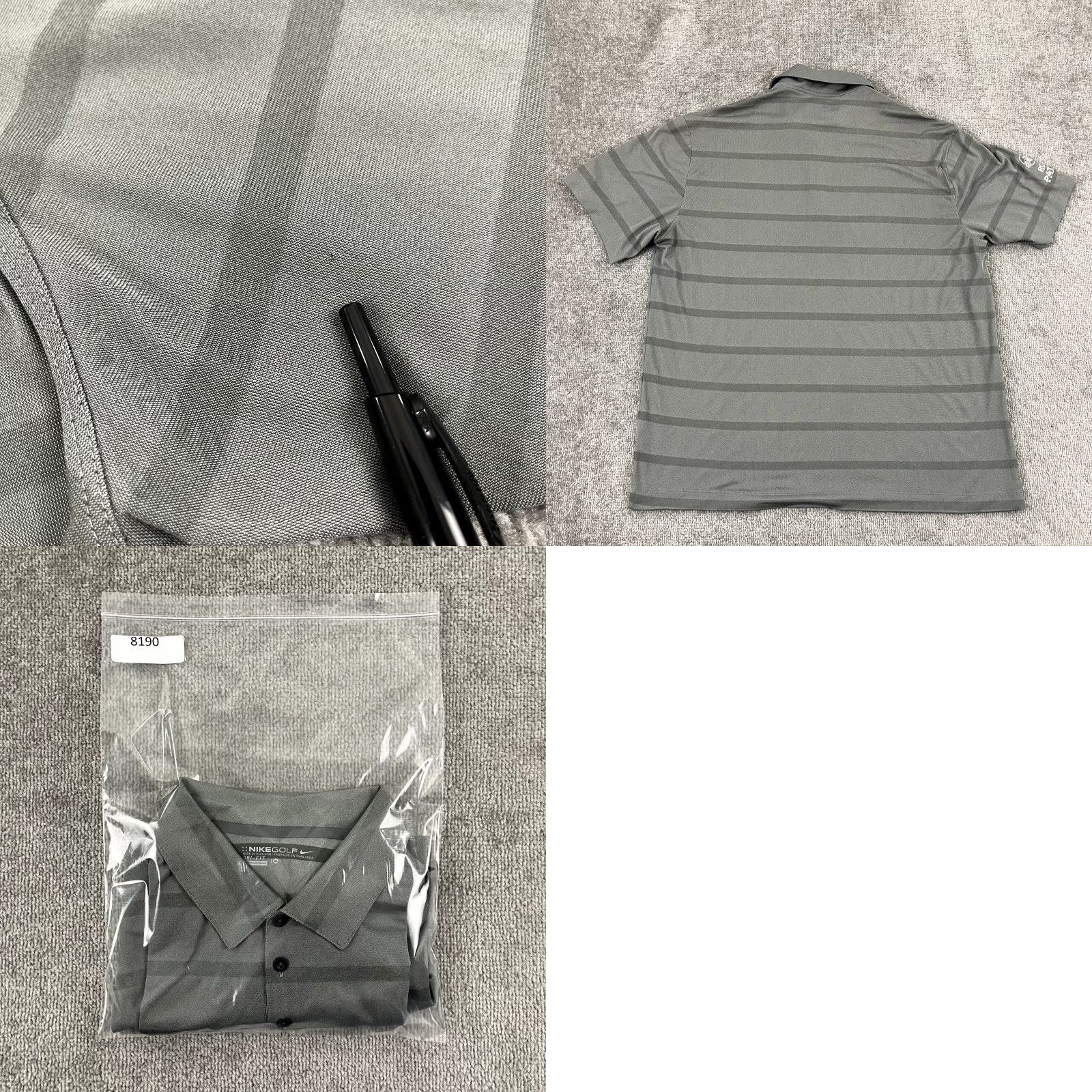 Nike NIKE Polo Shirt Men XL Gray Striped Polo Shirt Golf Tequila ROCA PATRON Dri-Fit Logo Size US XL / EU 56 / 4 - 8 Thumbnail