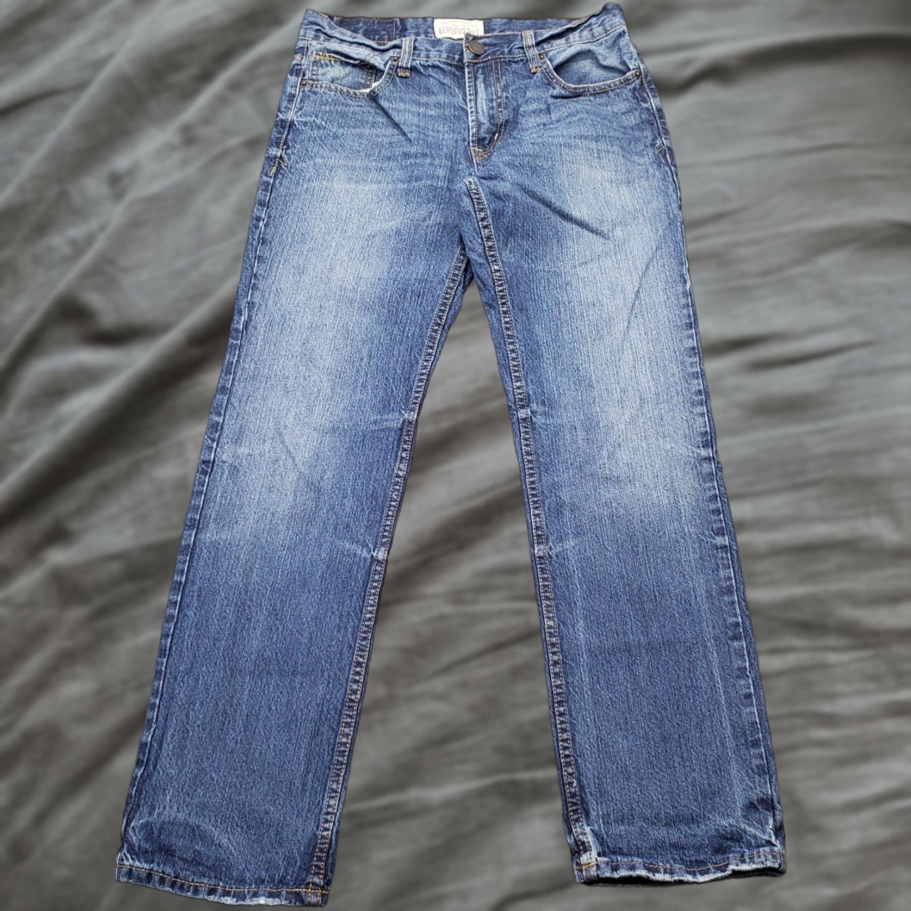 Vintage Aéropostale Jeans Womens 29 Blue Denim Essex Straight 5-Pocket Casual Streetwear Jeans Size 29" - 1 Thumbnail