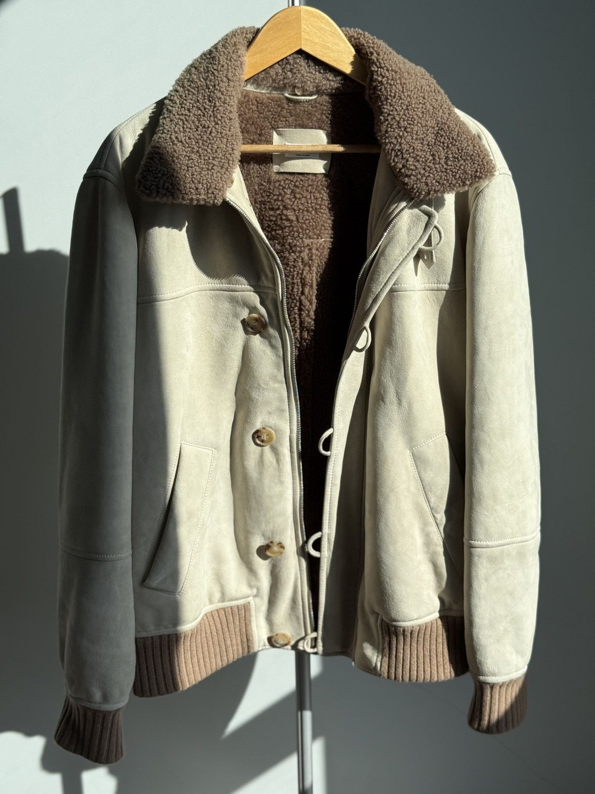 Brunello Cucinelli RRP $10500 Brunello Cucunelli suede sheepskin coat Jacket Size US XL / EU 56 / 4 - 12 Thumbnail