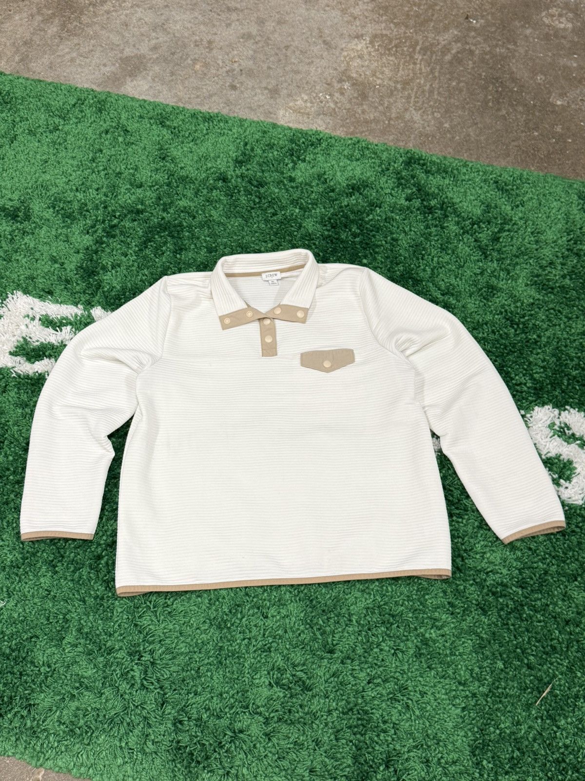 J.Crew J.Crew Snap Button Pull Over Sz. XL White Jcrew Size US XL / EU 56 / 4 - 1 Thumbnail