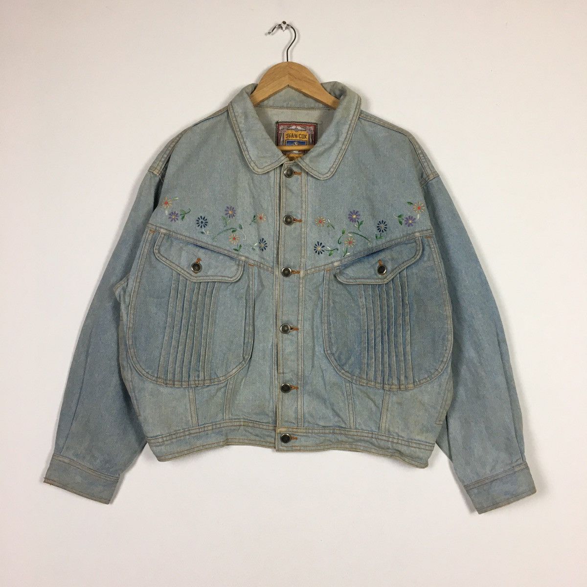 Vintage Vintage Jean Cox Embroidery Denim Jacket Size L / US 10 / IT 46 - 1 Thumbnail