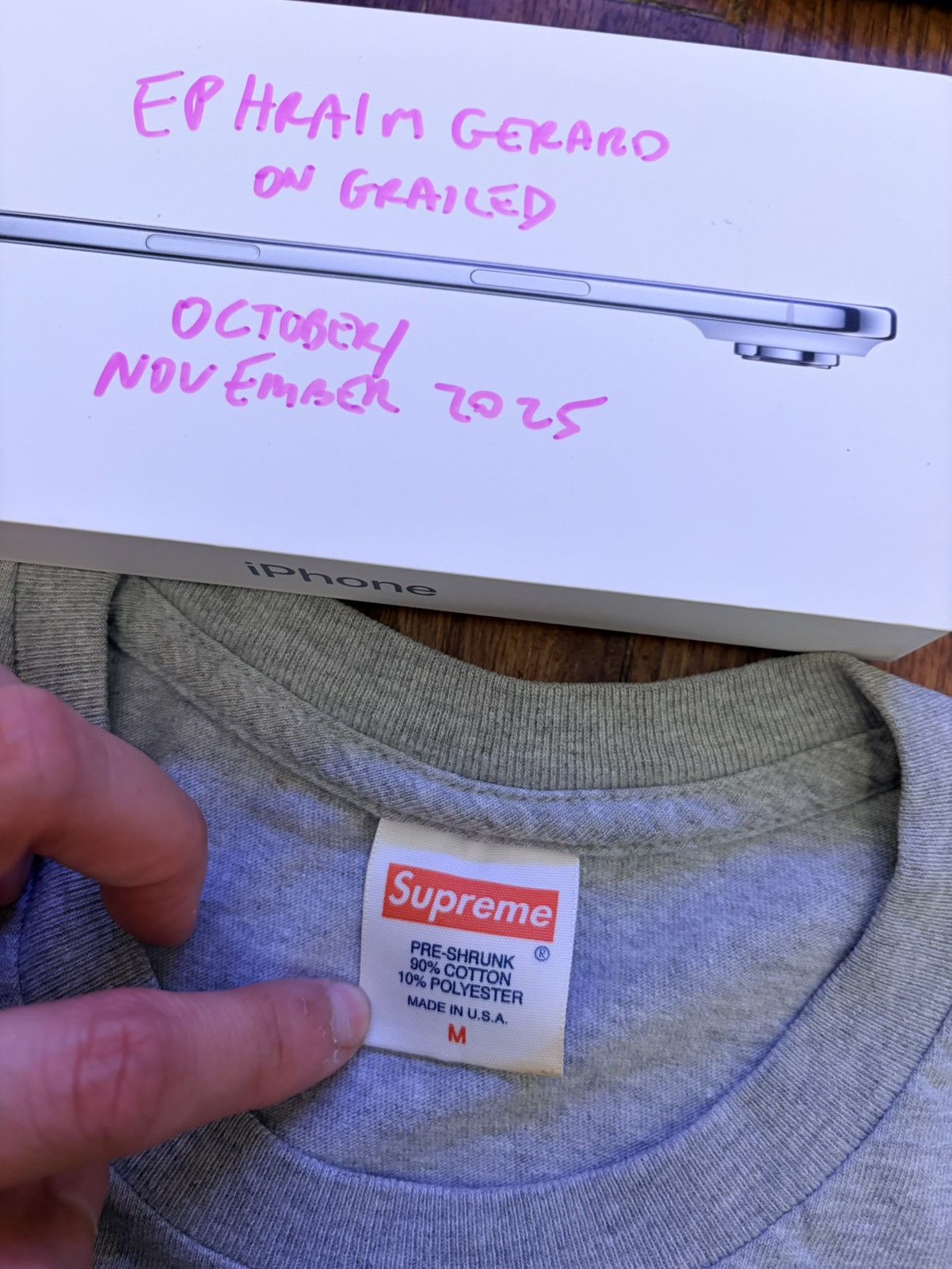 Supreme Supreme Box Logo Bling OG grey tee M Size US M / EU 48-50 / 2 - 4 Thumbnail