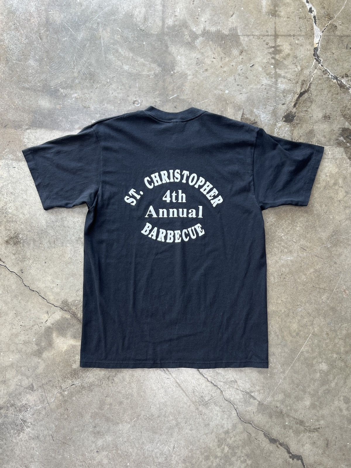 Vintage Vintage 90s St. Christopher BBQ Food Single Stitch Tee Large Size US L / EU 52-54 / 3 - 2 Thumbnail