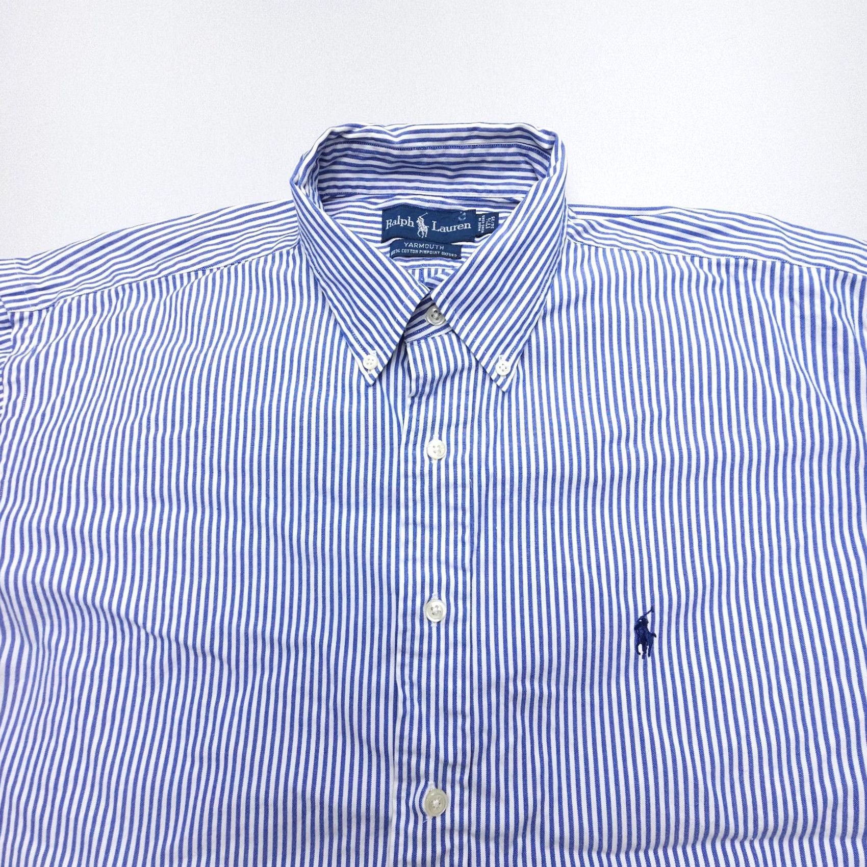 Ralph Lauren VINTAGE Ralph Lauren Yarmouth Button-Down Shirt 17.5 34/35 Pinpoint Oxford Striped Blue Mens Dress Shirt Size US XXL / EU 58 / 5 - 5 Thumbnail