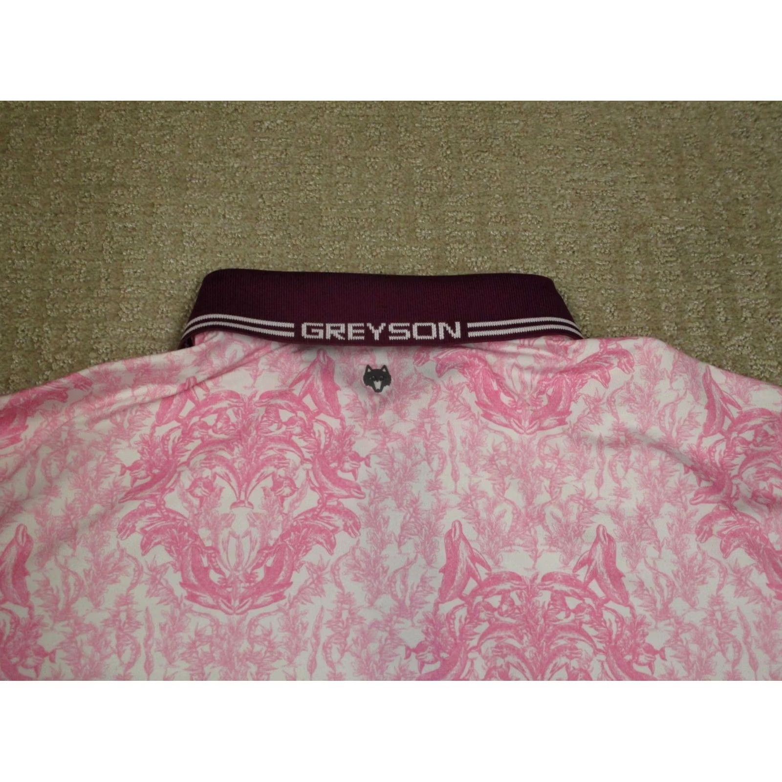Vintage Greyson Polo Shirt Men 2XL Pink Geometric Golf AOP Short Sleeve with Logo Casual Sports Shirt Size US XXL / EU 58 / 5 - 4 Thumbnail