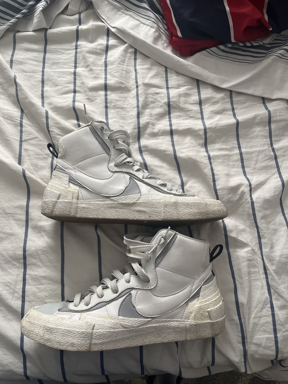Nike × Sacai Sacaj x Blazer mid White Gray Size US 10.5 / EU 43-44 - 5 Thumbnail