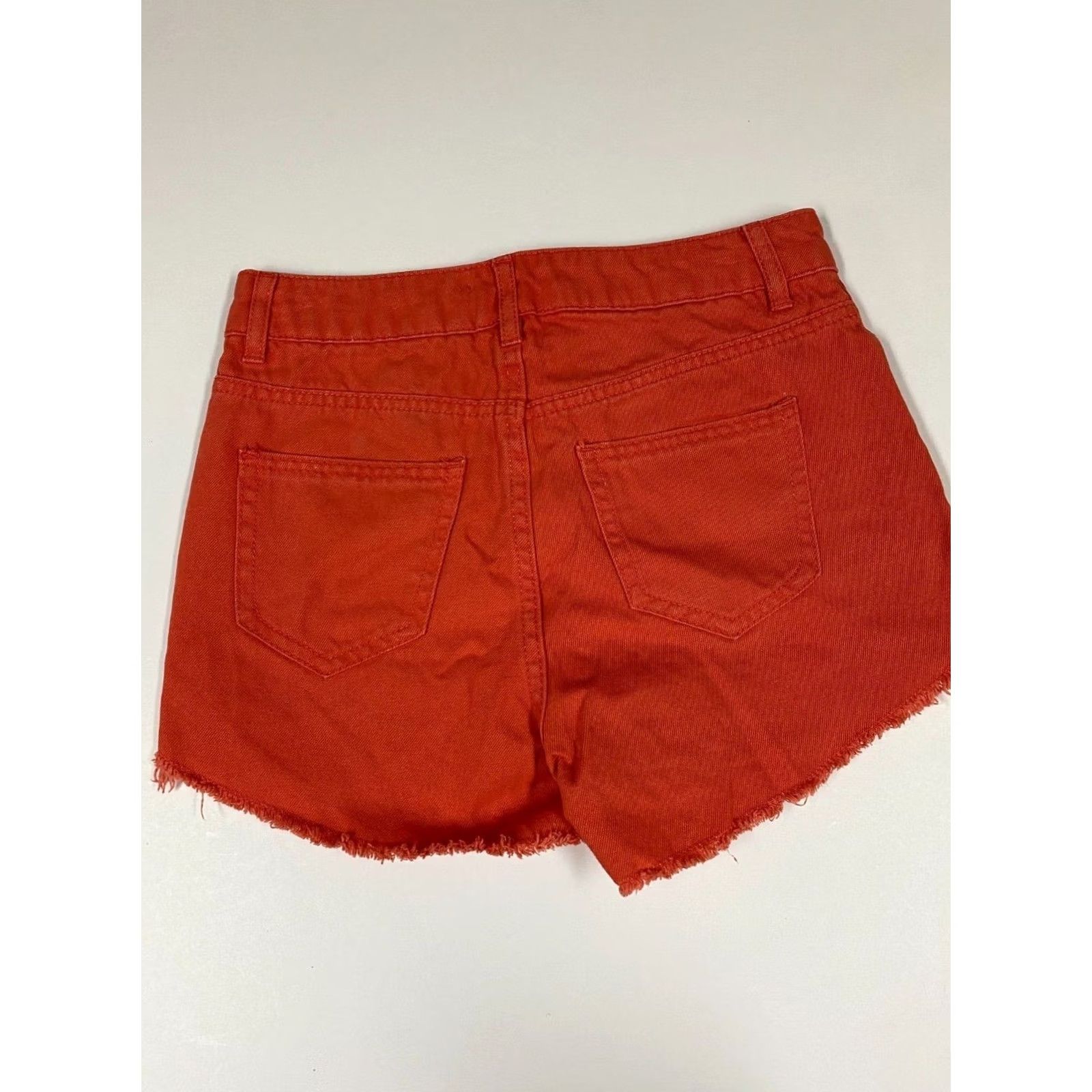 Denime Refuge Womens Shorts 0 orange Denim Casual 26in Waist Cotton Button Front Flat Front Mid Rise Regular Stretch Size 26" / US 2 / IT 38 - 6 Thumbnail