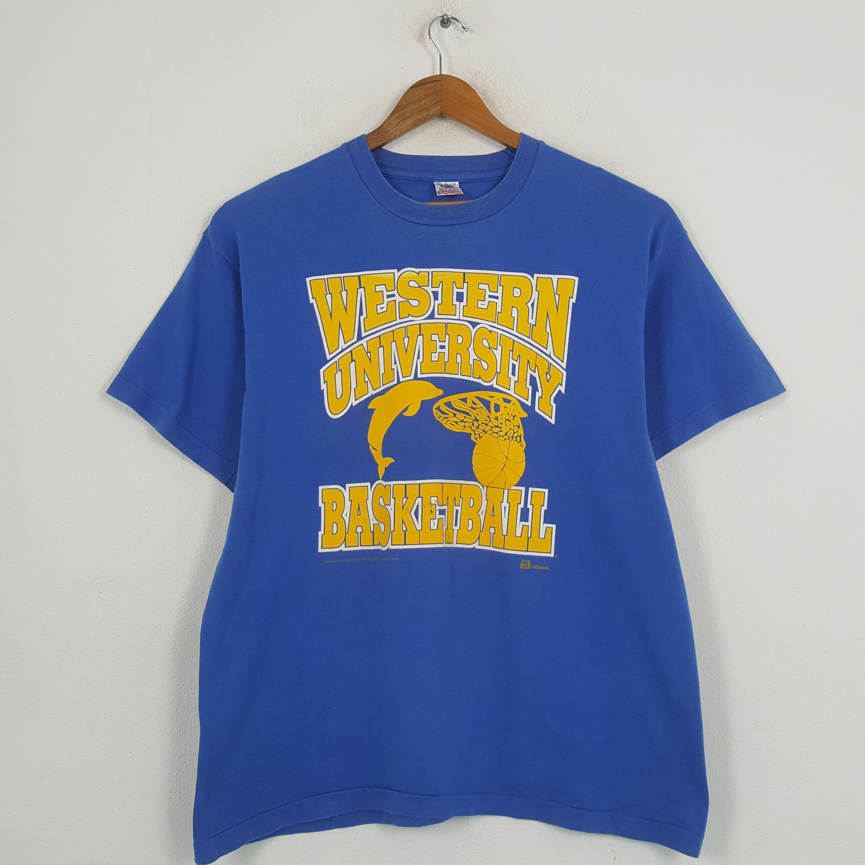 NBA × Vintage Vintage WESTERN UNIVERSITY BASKETBALL Promo T-shirt C285N65 Size US XL / EU 56 / 4 - 1 Thumbnail