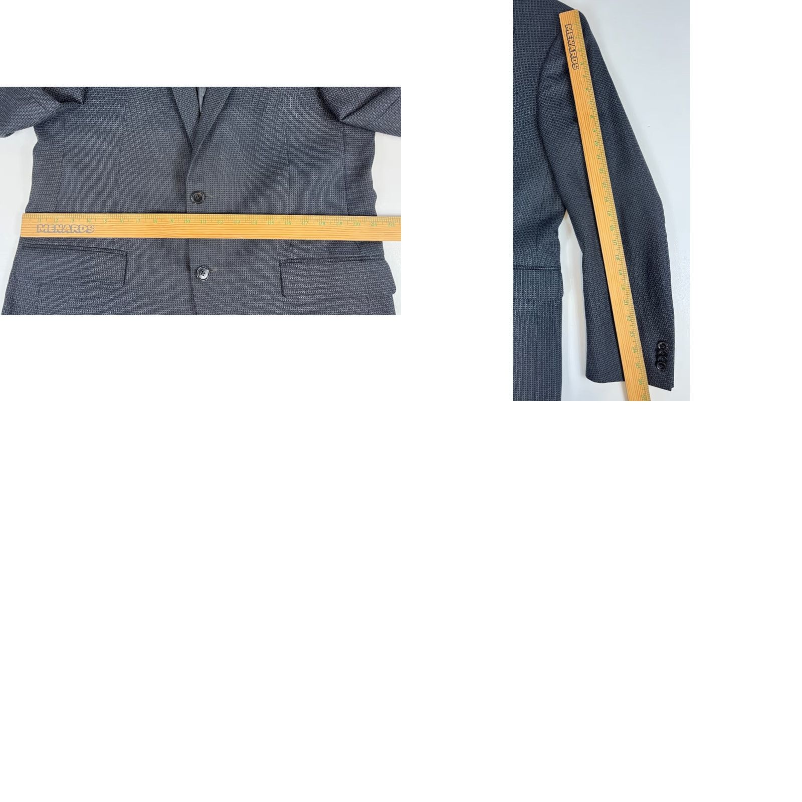 Peter Millar Peter Millar Blazer 42 Charcoal Wool Single-Breasted Two-Button Mens Jacket Coat Sports Coat Check Vintage/Designer Jacket Size 42R - 10 Thumbnail