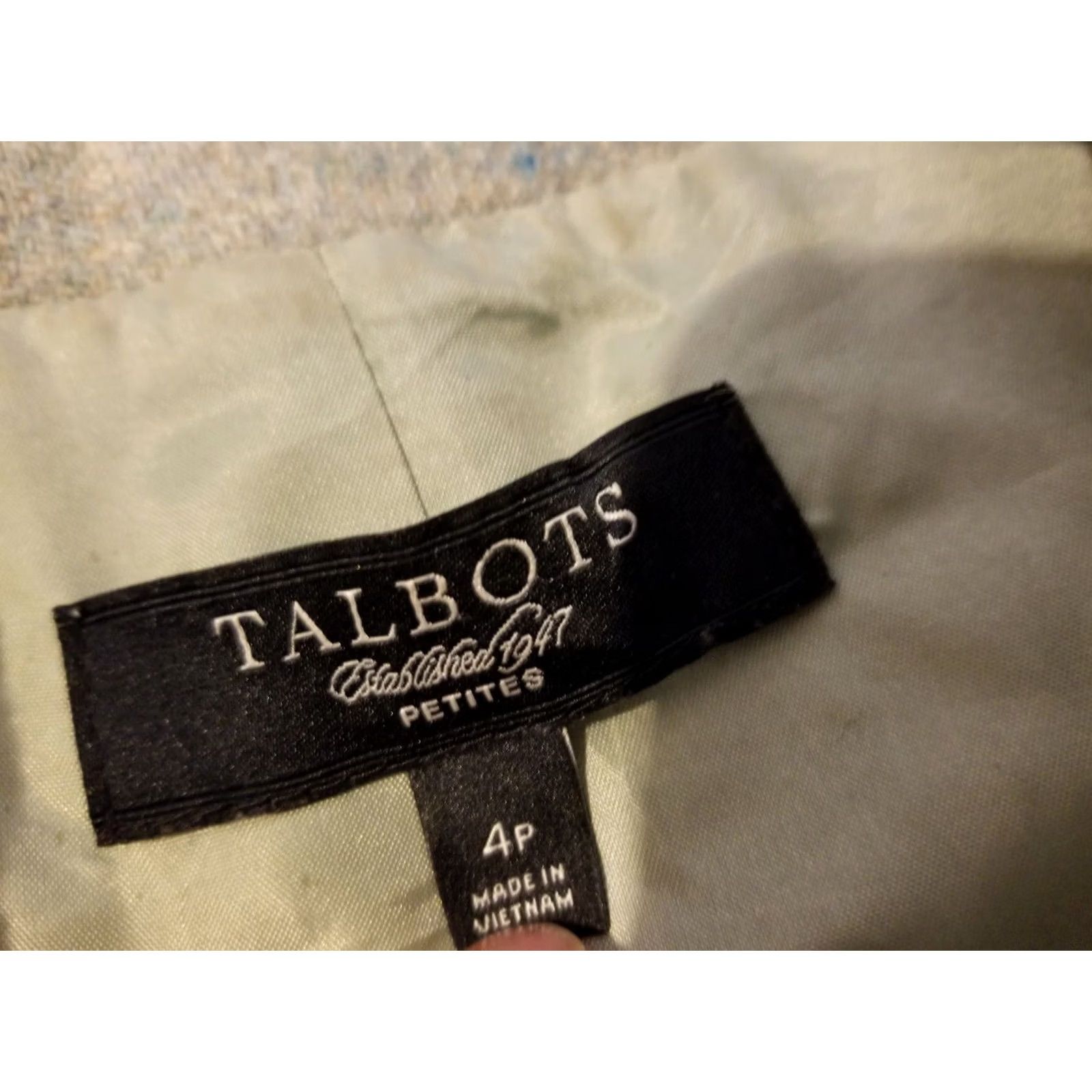 Talbots Womens Talbots Wool Jacket Blazer 4P Petite Grey Gray Size S / US 4 / IT 40 - 4 Thumbnail