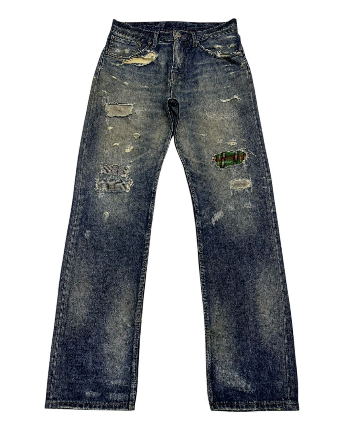 Hysteric Glamour × If Six Was Nine × Le Grande Bleu (L.G.B.) 🔥RARE THRASHED DISTRESSED DENIM TKMIXPICE REPAIR DENIM JEAN Size US 30 / EU 46 - 1 Thumbnail