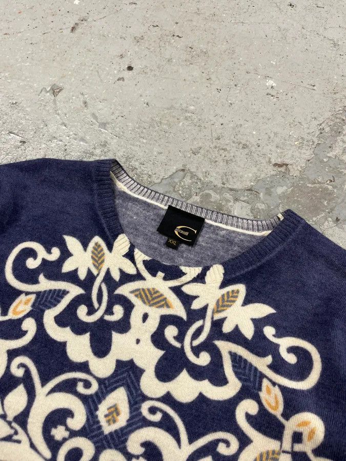 Designer × Just Cavalli × Vintage AW2007 Just Cavalli Blue Floral Mosaic Sweater Size US S / EU 44-46 / 1 - 5 Thumbnail