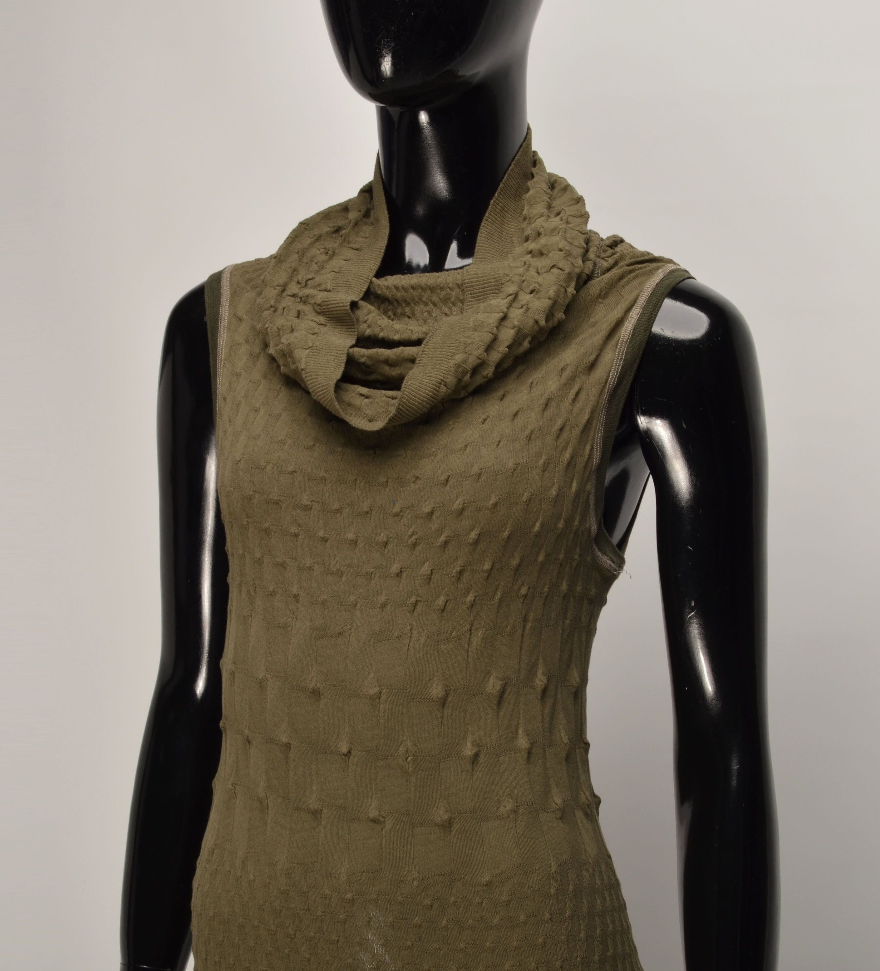 Other Beate Heymann Y2K Sheer Cowl Neck Olive Ombre Velvet Dress Size M / US 6-8 / IT 42-44 - 2 Thumbnail