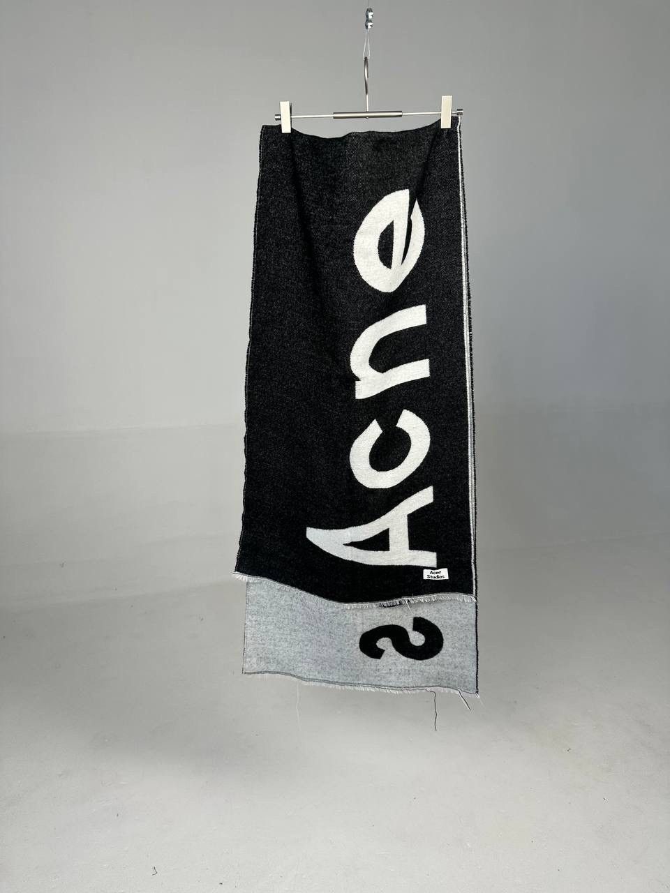 Acne Studios ACNE STUDIOS TORONTY SCARF BLACK/WHITE Size ONE SIZE - 5 Thumbnail