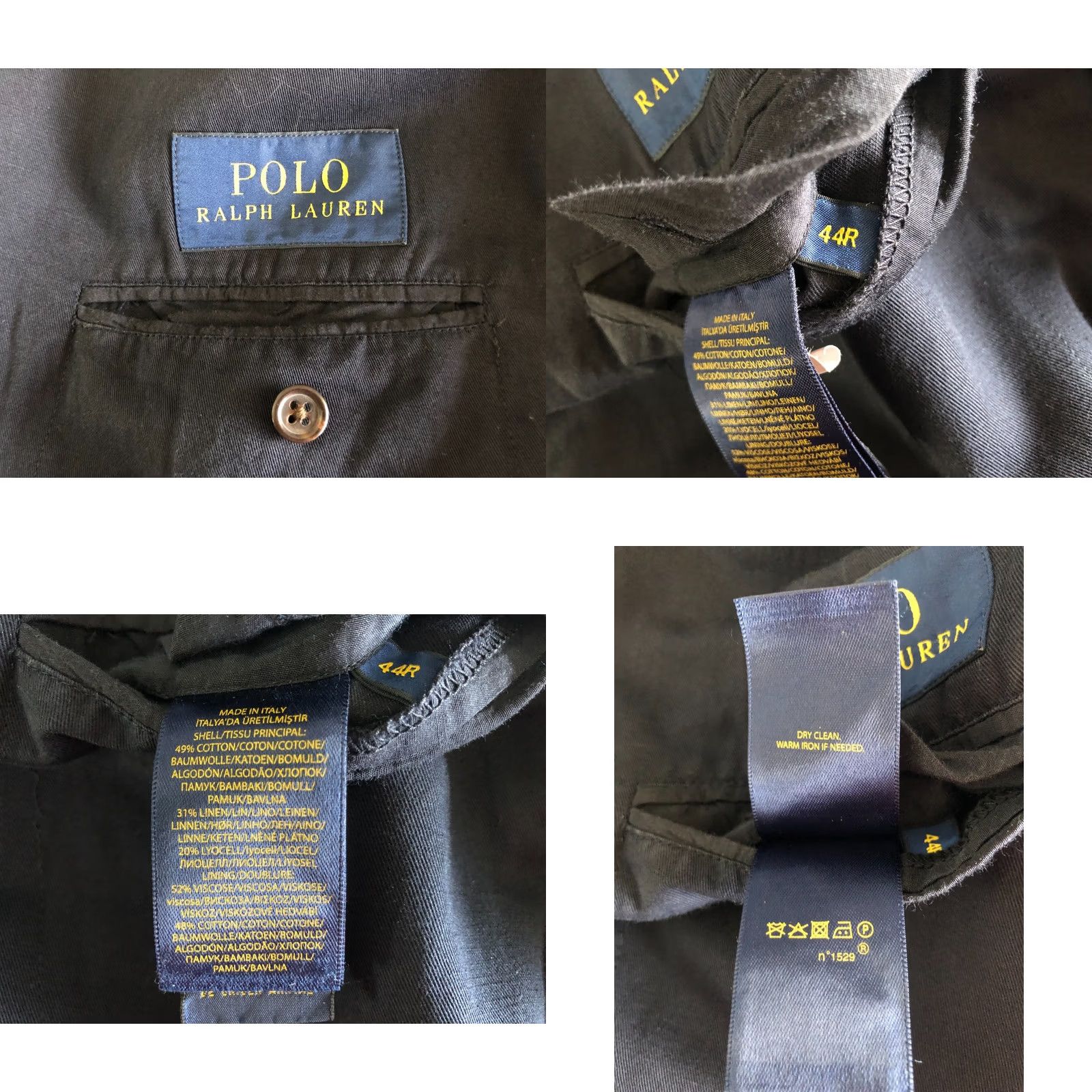 Ralph Lauren Ralph Lauren Blazer Men 44R Dark Blue Cotton Blend Single-Breasted" Size 44R - 9 Thumbnail