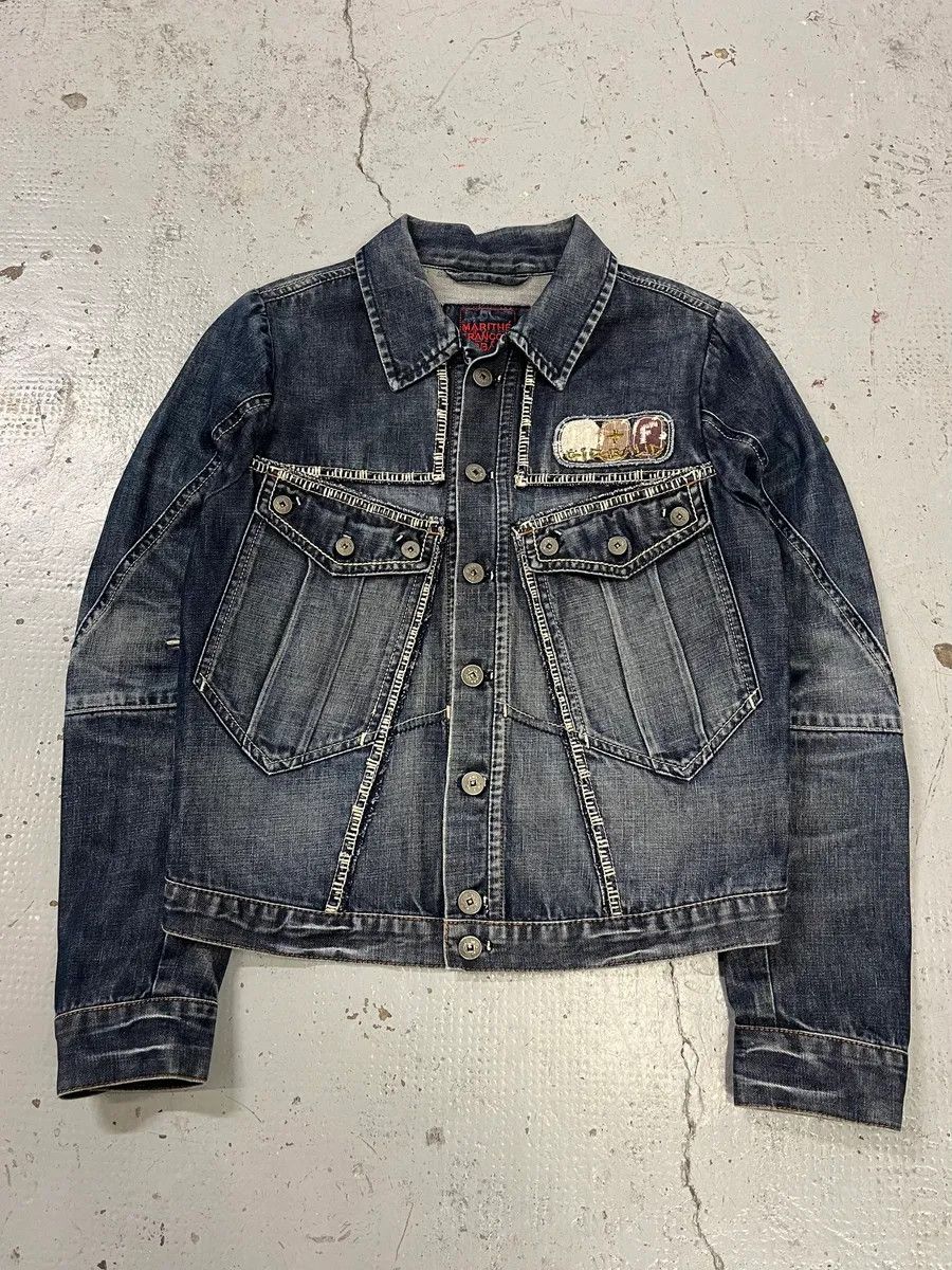 Marithe + Francois Girbaud AW2007 Marithé + François Girbaud Patch Blue Denim Jacket Size S / US 4 / IT 40 - 1 Thumbnail