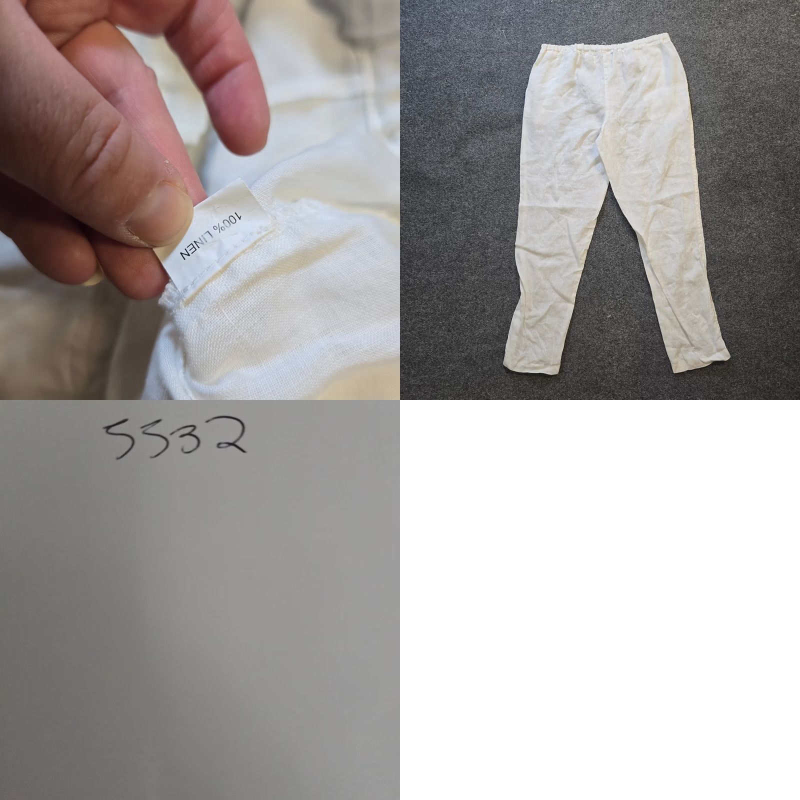 Vintage Dolma Pants Womens Medium White Linen Tapered Pull On Beachy Casual Capsule Size 32" / US 10 / IT 46 - 8 Thumbnail