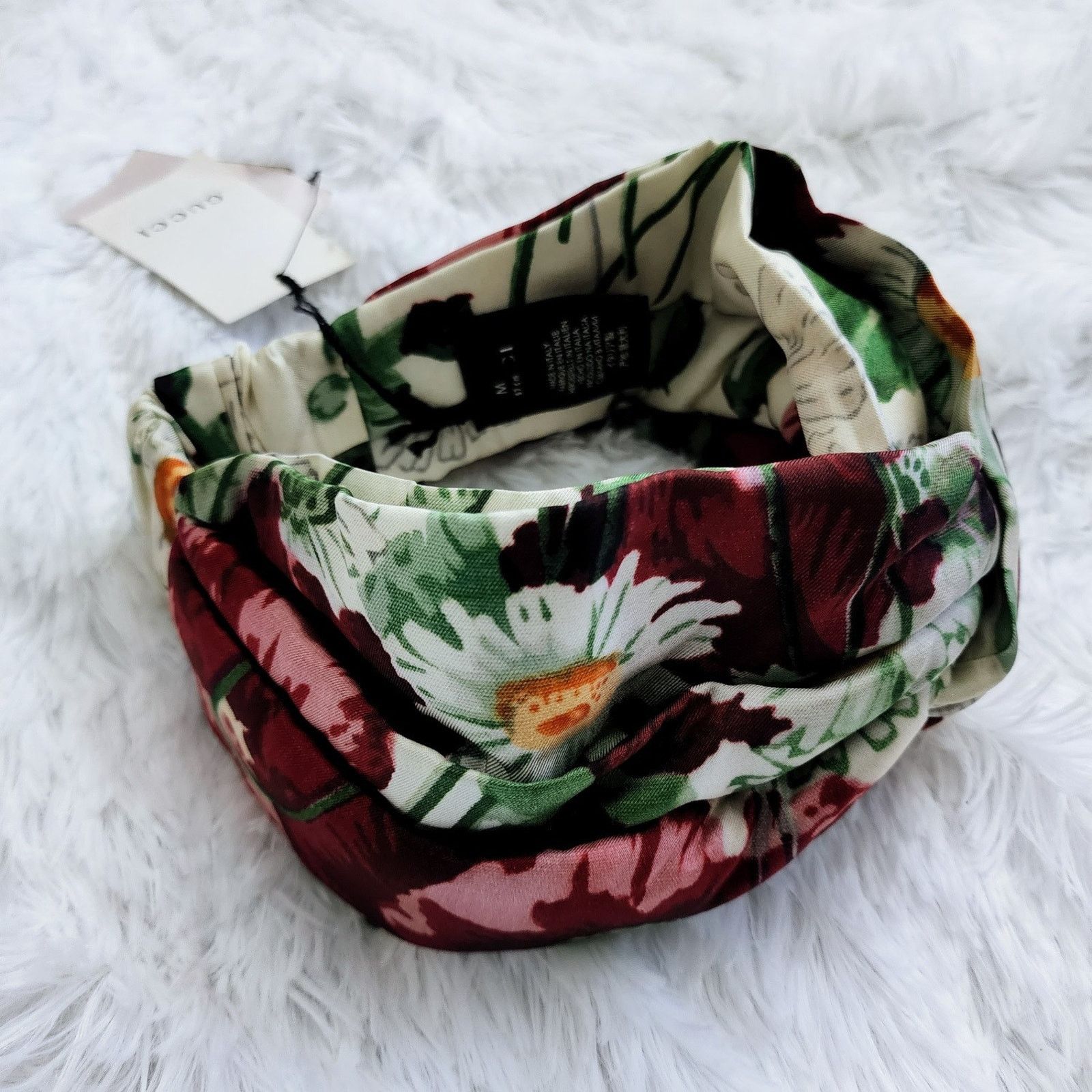 Gucci Gucci Floral Print Silk Headband Ivory NWT size Medium Size ONE SIZE - 4 Thumbnail