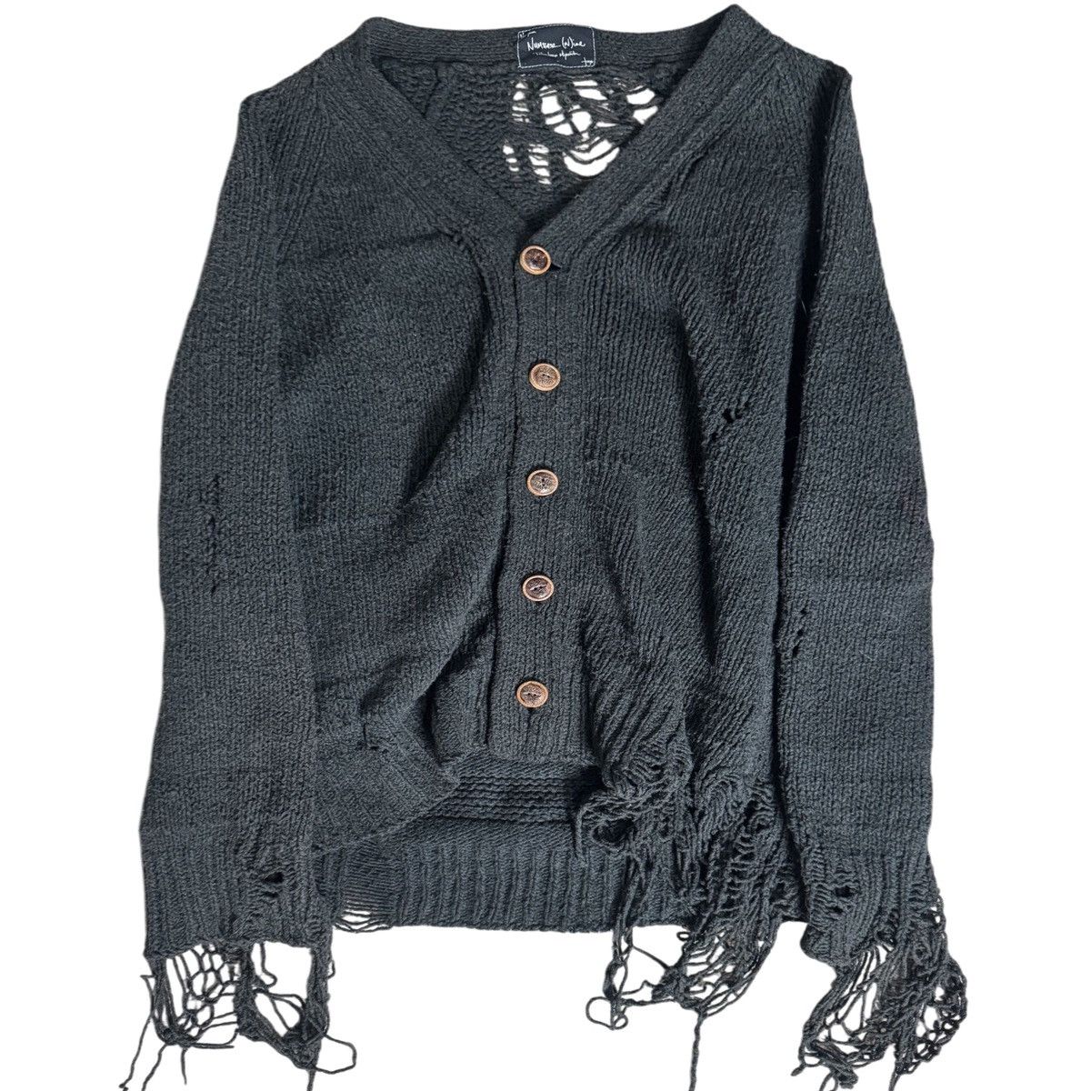 Number (N)ine Noir scar stitch cardigan | Grailed