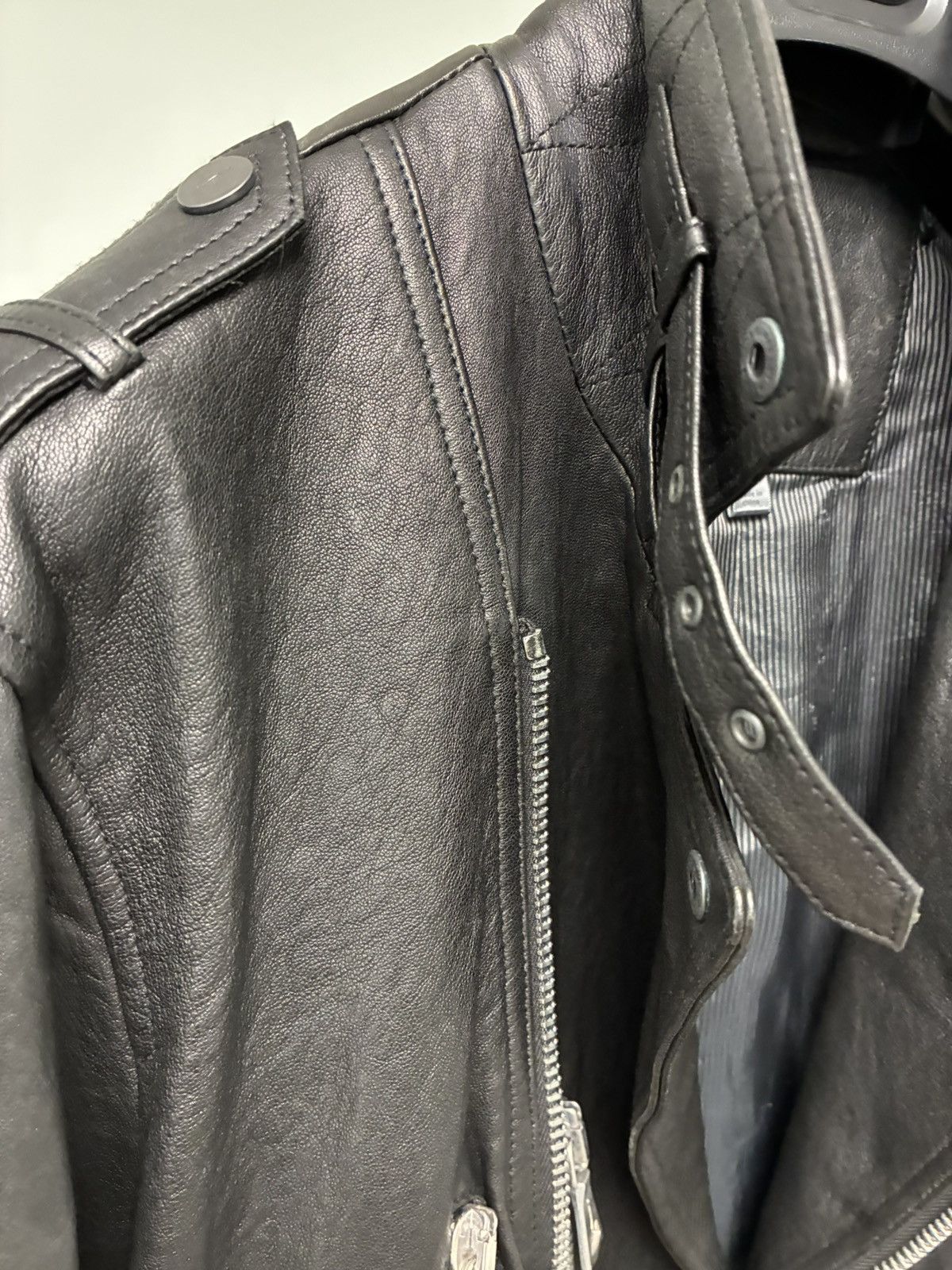 John Varvatos Leather Biker Coat EU 50 USA 40 Size US M / EU 48-50 / 2 - 8 Thumbnail