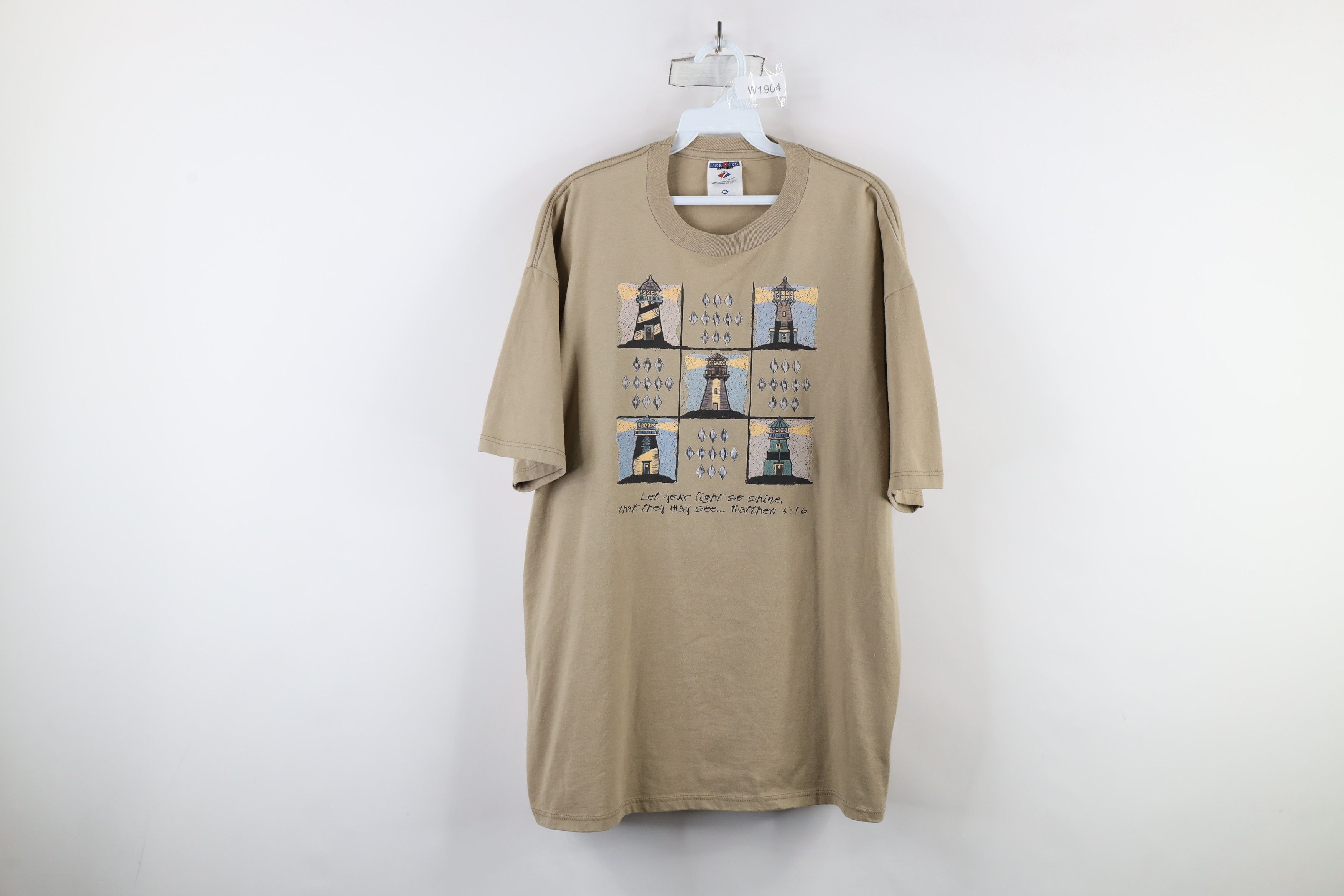 Vintage Vintage 90s Christian Lighthouse Matthew 5:16 T-Shirt USA Size US XL / EU 56 / 4 - 1 Thumbnail