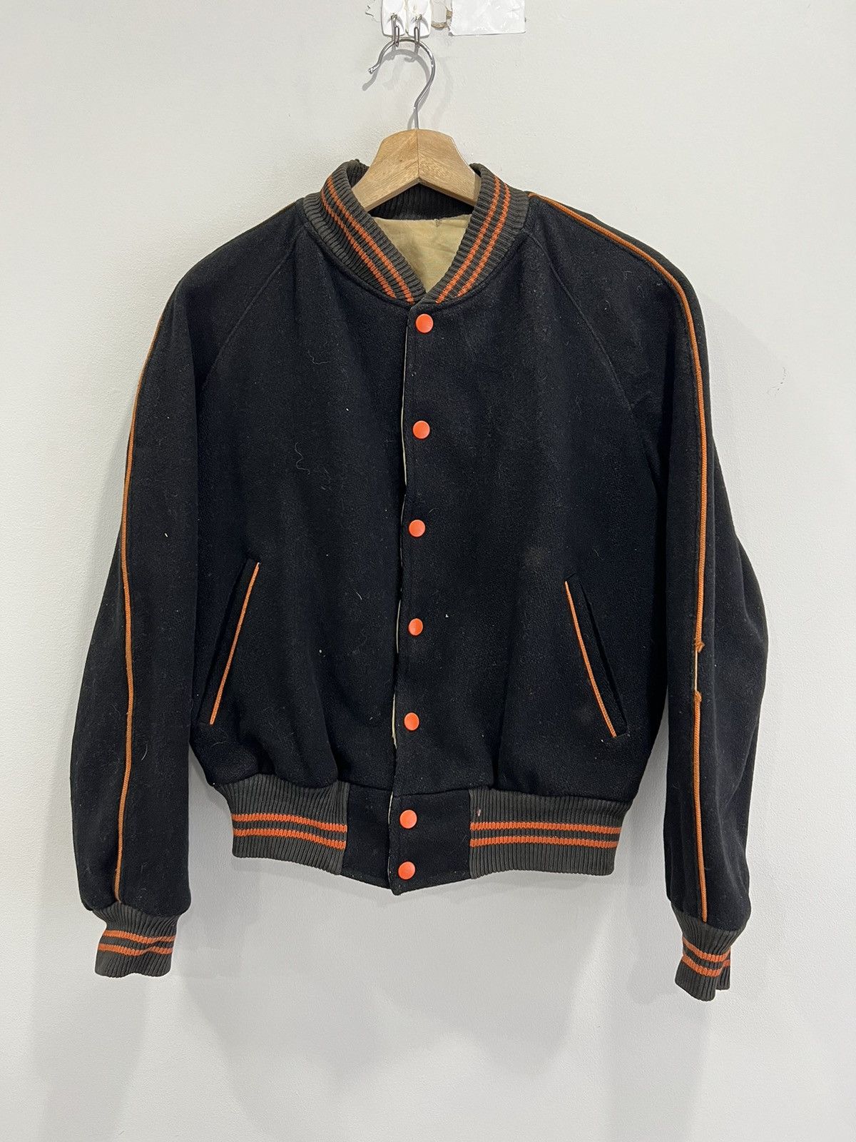 Vintage Vintage 1950s 60s Letterman Varsity Blank Wool Jacket sz 36 Size US S / EU 44-46 / 1 - 1 Thumbnail