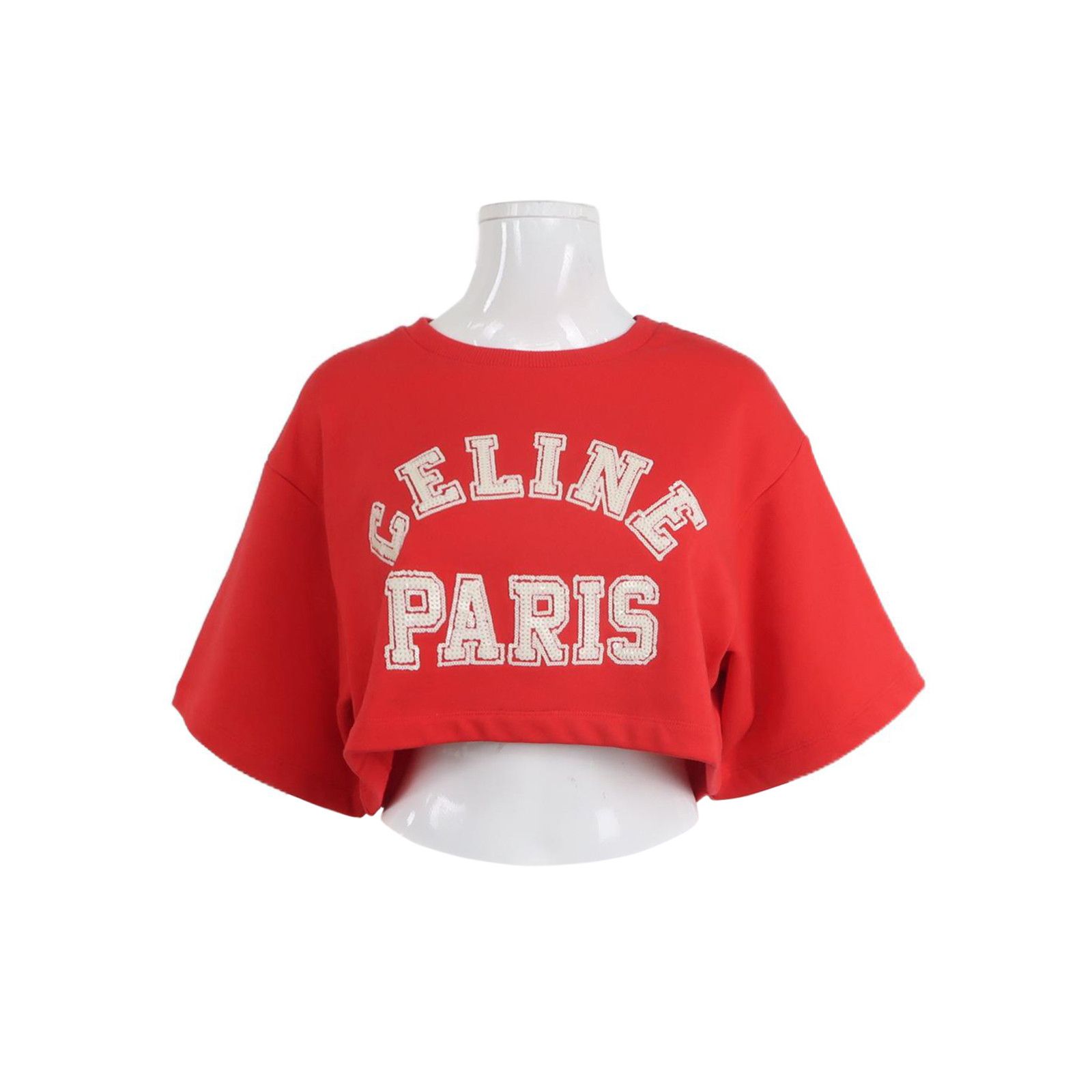 Celine Celine Logo T-Shirt Red Size XS Size XS / US 0-2 / IT 36-38 - 1 Thumbnail