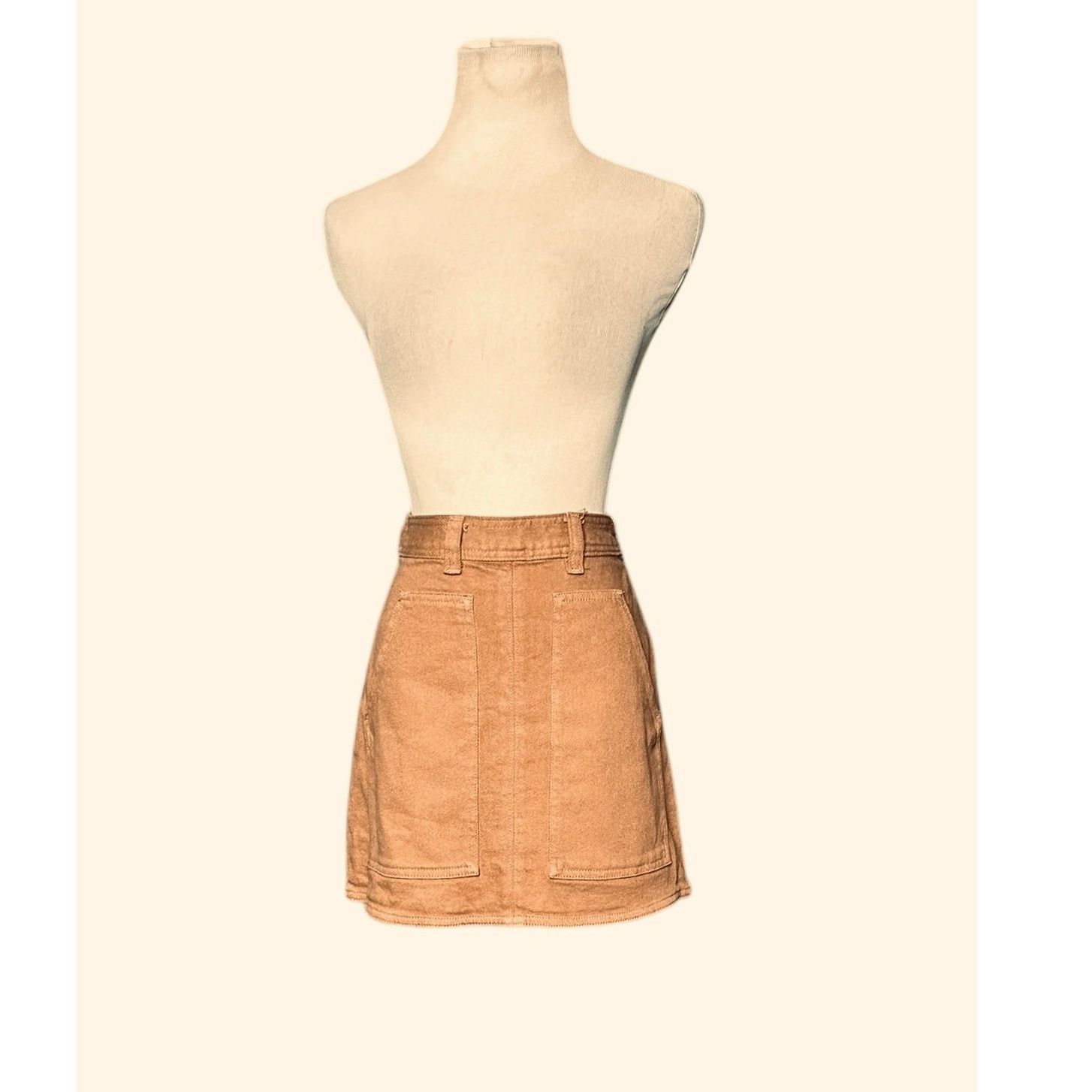 Aritzia Wilfred Free brown denim mini skirt size 0 Size 25" / US 0 / IT 36 - 1 Thumbnail