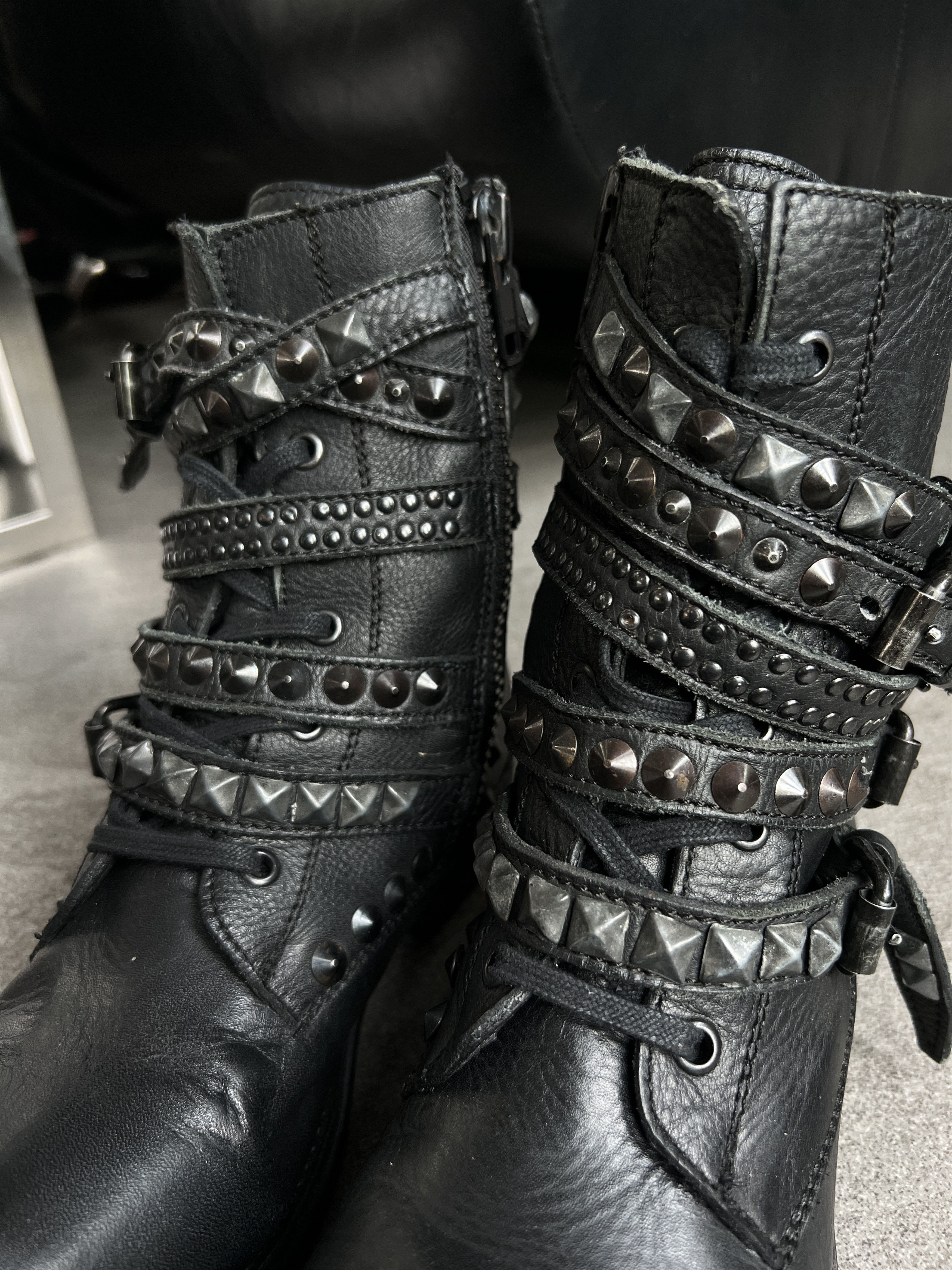 ASH ASH Punk Studded Biker Combat Boots EU40 Size US 10 / IT 40 - 4 Thumbnail