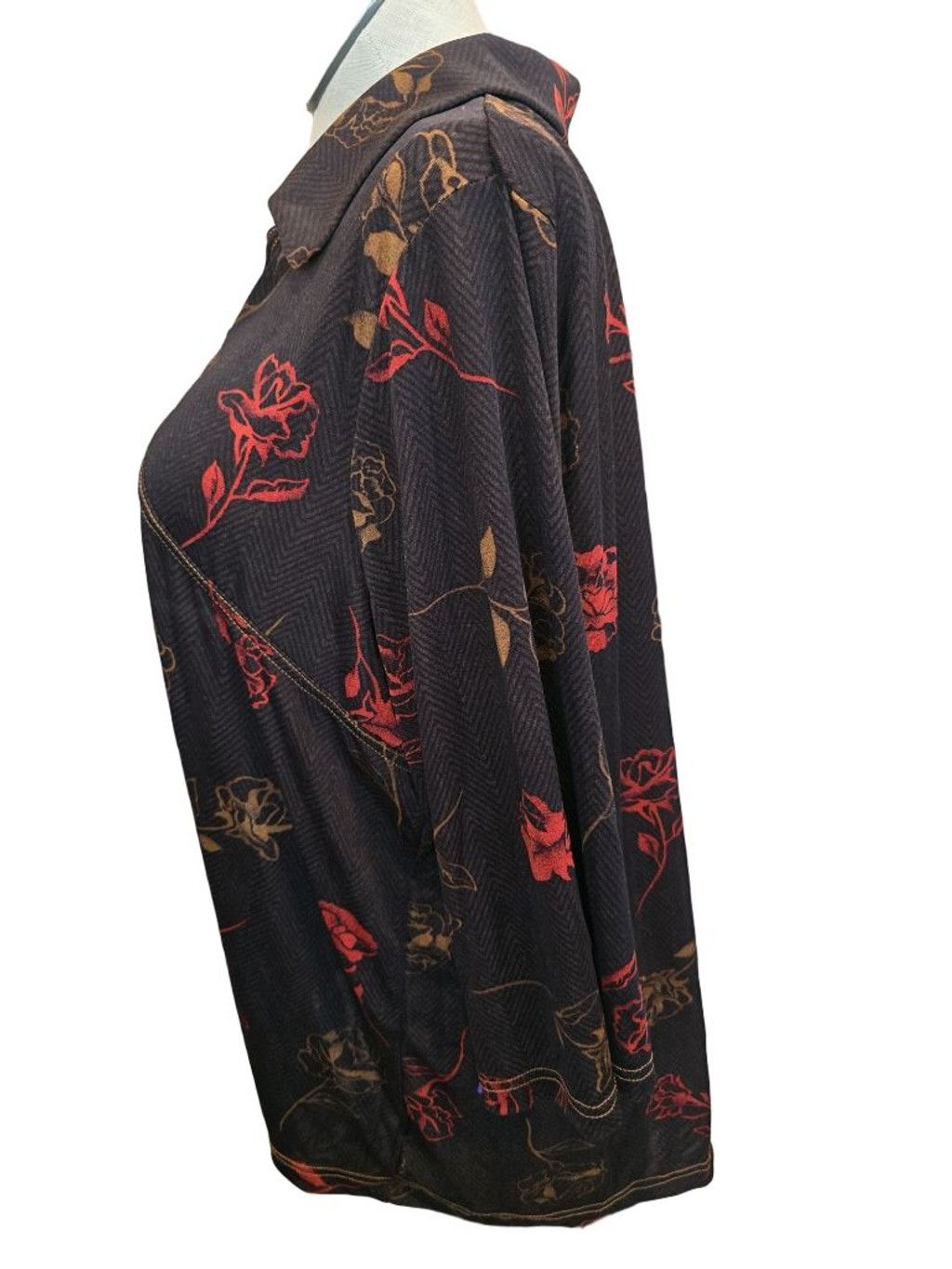 Other Women's Kathy Ireland Black Floral Tunic Top 3X Size 3XL / US 20-22 - 2 Thumbnail