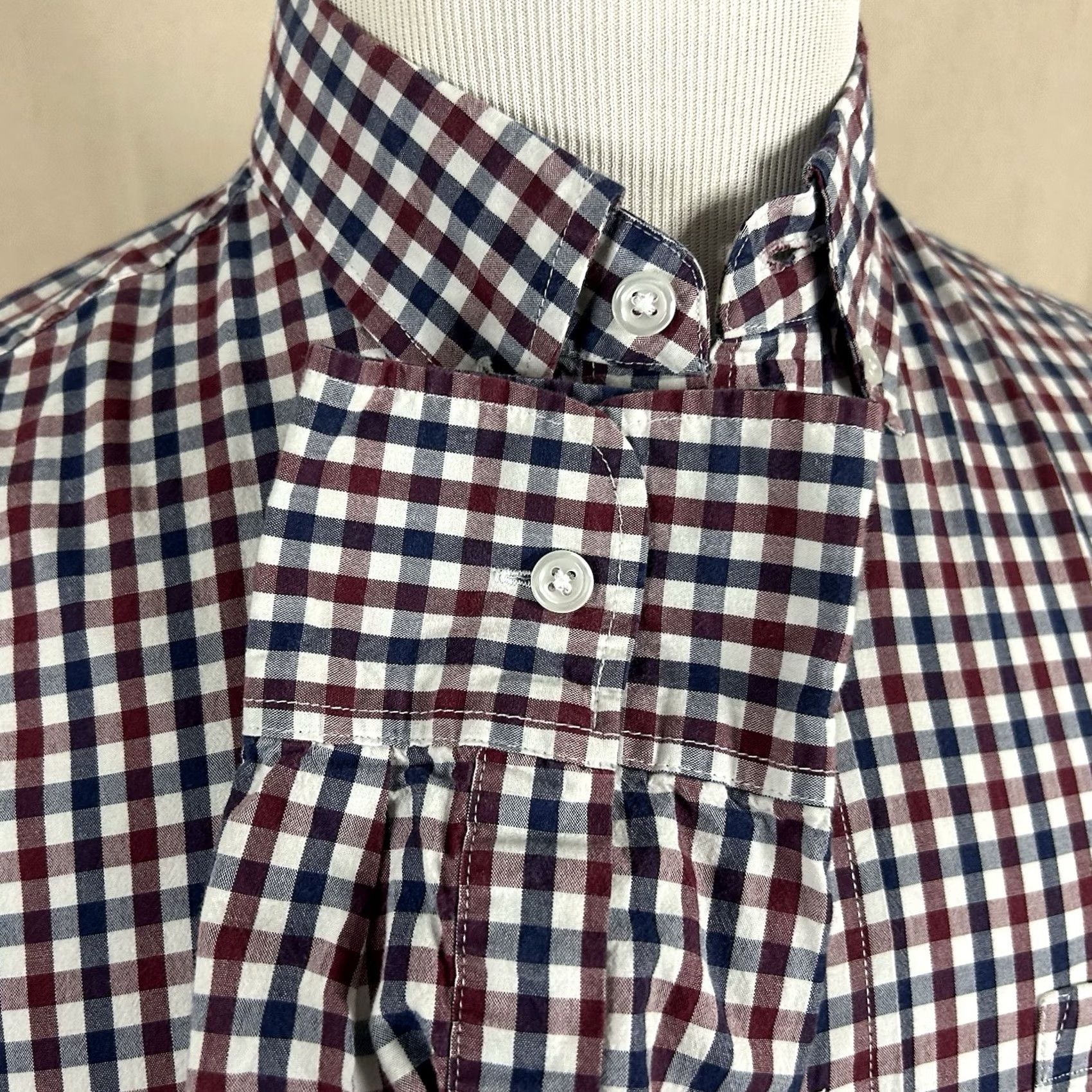 J.Crew J.CREW Shirt Button-Up Plaid Cotton Blend Slim Untucked Flex Wash Red White Blue Multicolor Mens M Size US M / EU 48-50 / 2 - 4 Thumbnail