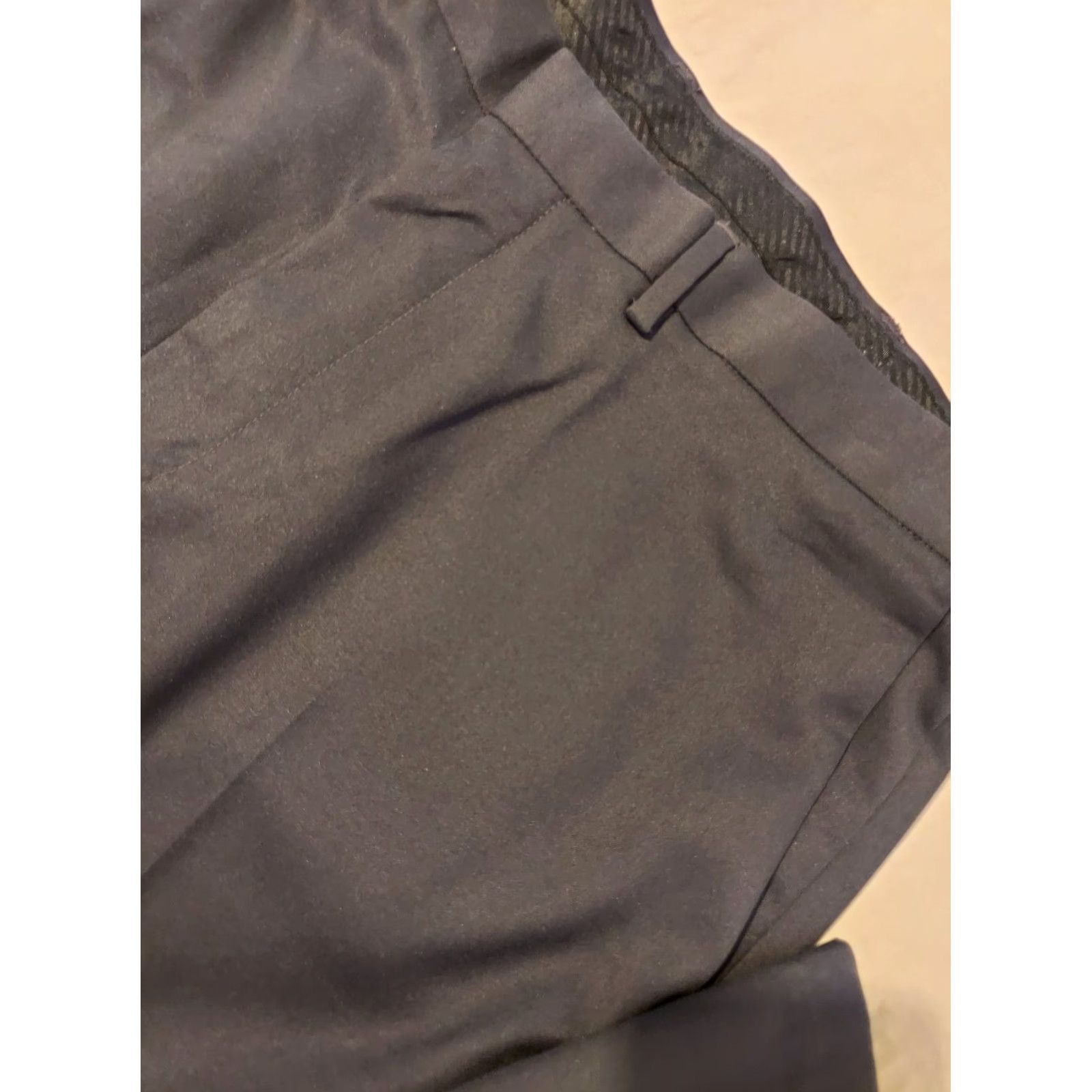 Haggar Haggar Pants Mens Dress Pants 36x29 Khaki Charcoal Gray Flat Front Polyester Straight Inseam 29in Slacks Chino Trousers Casual Dressy Business Size US 36 / EU 52 - 5 Thumbnail