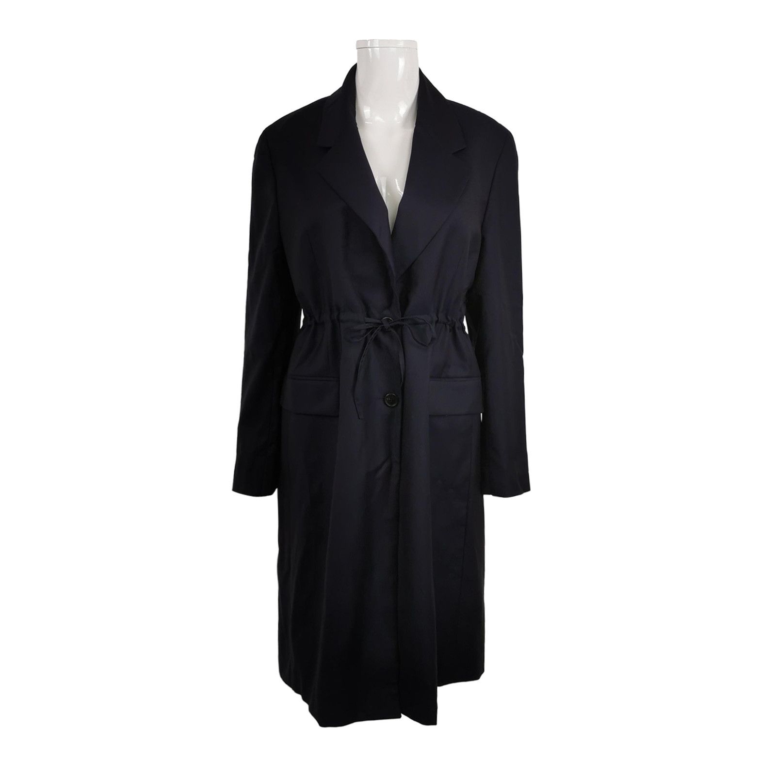 Prada Prada Wool Long Sleeve Coat in Dark Color - dmc Size XXS / US 00 / IT 34 - 1 Thumbnail