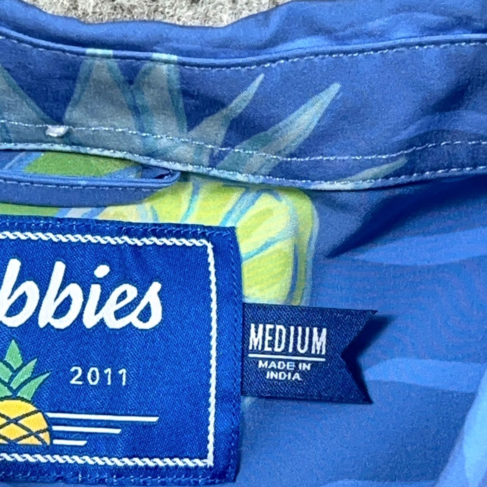 Chubbies Chubbies Shirt Medium Blue Hawaiian Camp Button Up Lemon Kiwi Print Hula Men Size US M / EU 48-50 / 2 - 6 Thumbnail