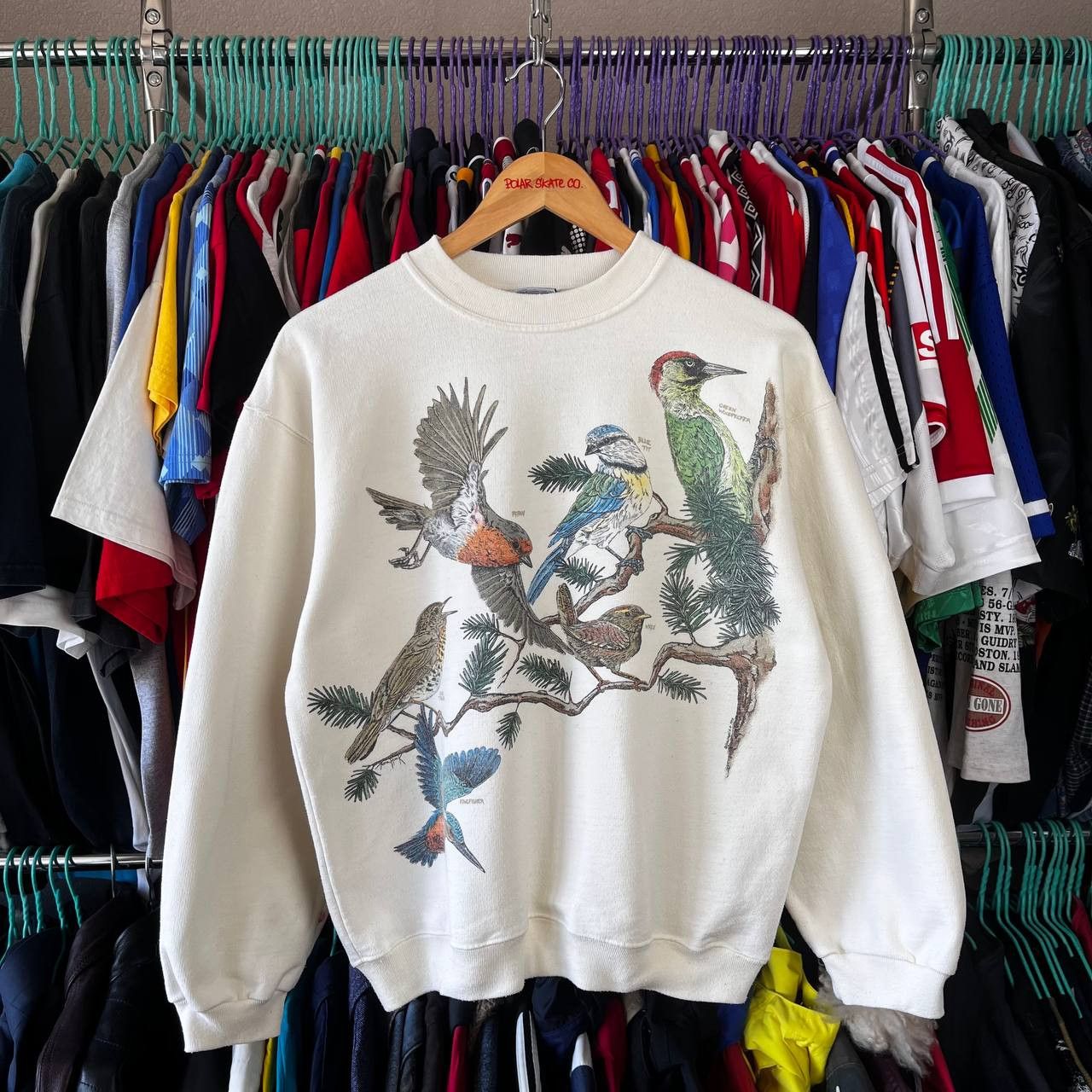 Vintage Vintage 90s Harlequin Birds Printed Sweatshirt Size S Size S / US 4 / IT 40 - 1 Thumbnail