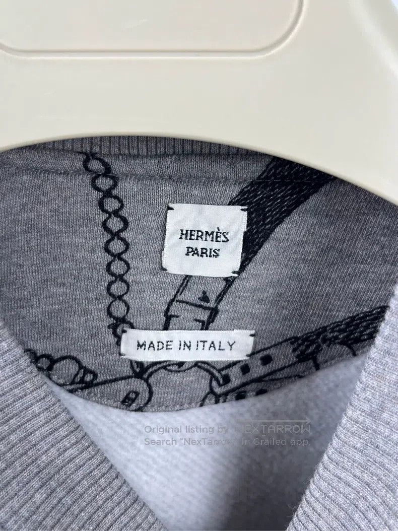 Hermes Hermes Grey Full Print Crewneck Sweater Size XXS / US 00 / IT 34 - 4 Thumbnail