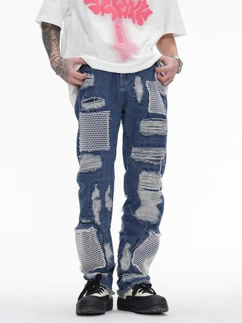 VIBE Retro Street Hip Hop Ripped Denim Jeans Size US 30 / EU 46 - 2 Thumbnail