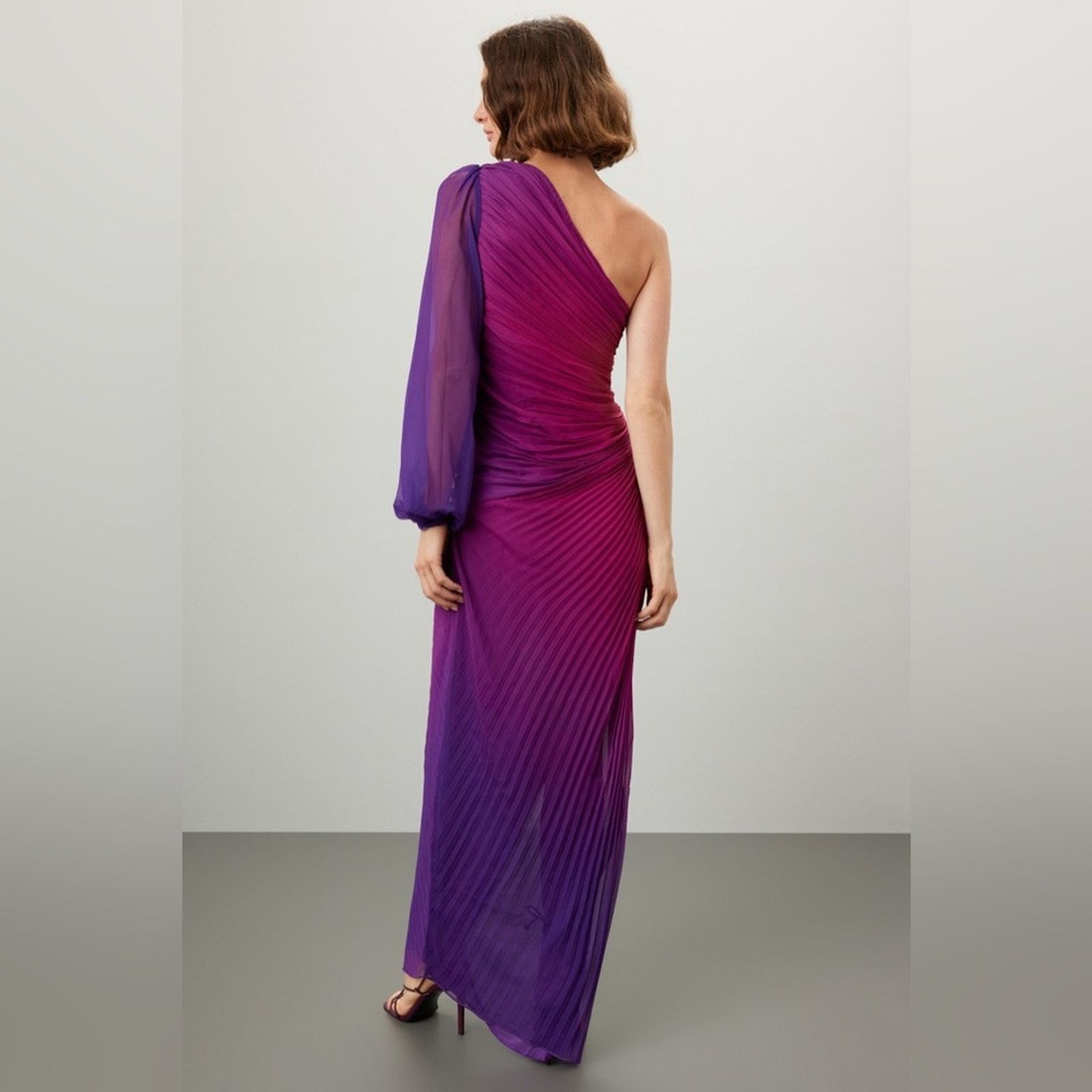 Rococo Sand Rococo Sand Size Small Pink & Purple Pleated Paige Long Gown Size S / US 4 / IT 40 - 3 Thumbnail