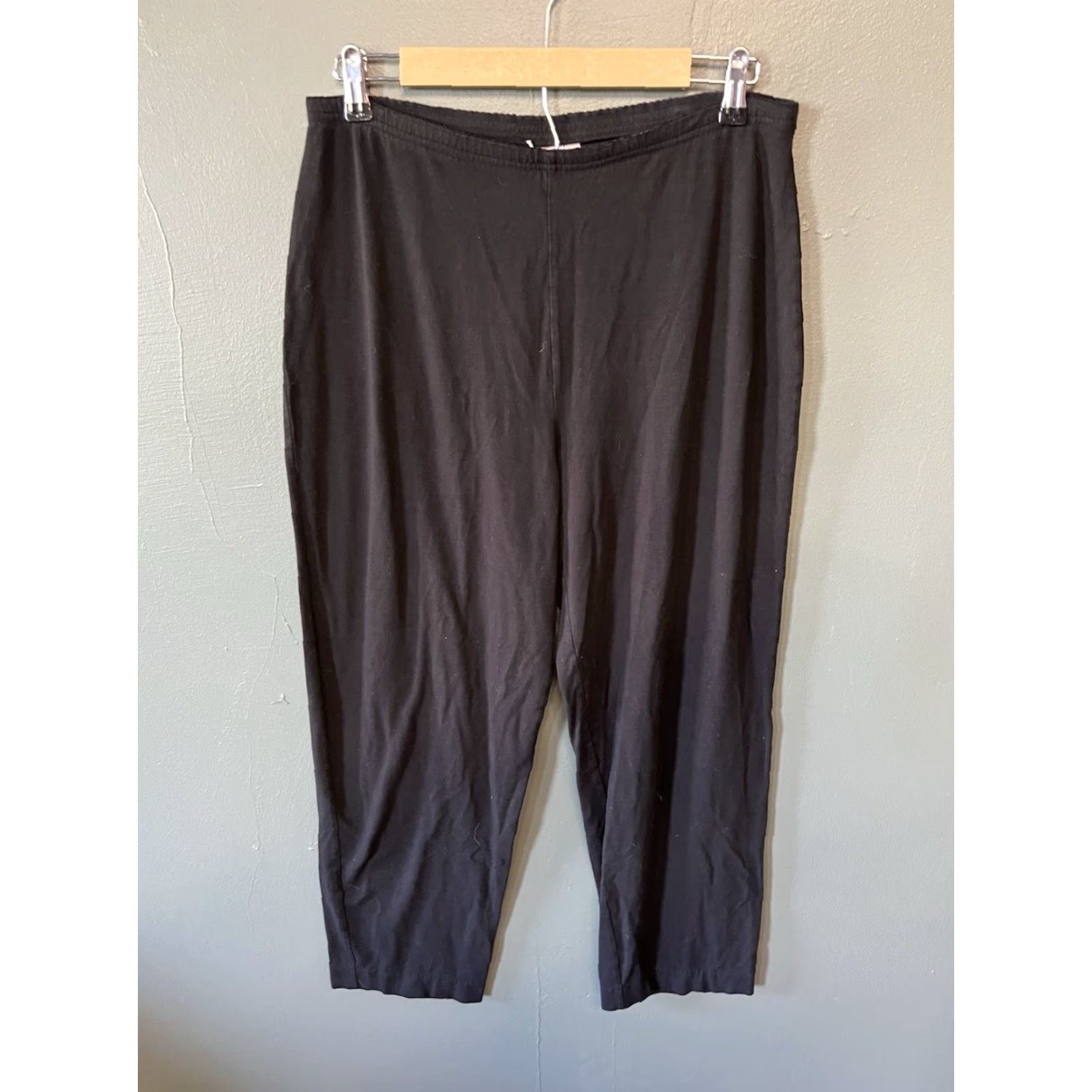 J. Jill J. Jill Womens Cropped Pants Black Stretch Size L Petites Slim Straight Cropped Length 26in Womens Size 36" / US 14 / IT 50 - 2 Thumbnail