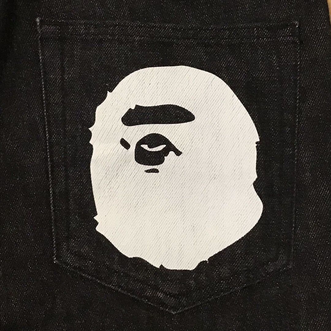Bape BAPE APE HEAD logo black denim pants a bathing ape ★size M Size US 32 / EU 48 - 4 Thumbnail