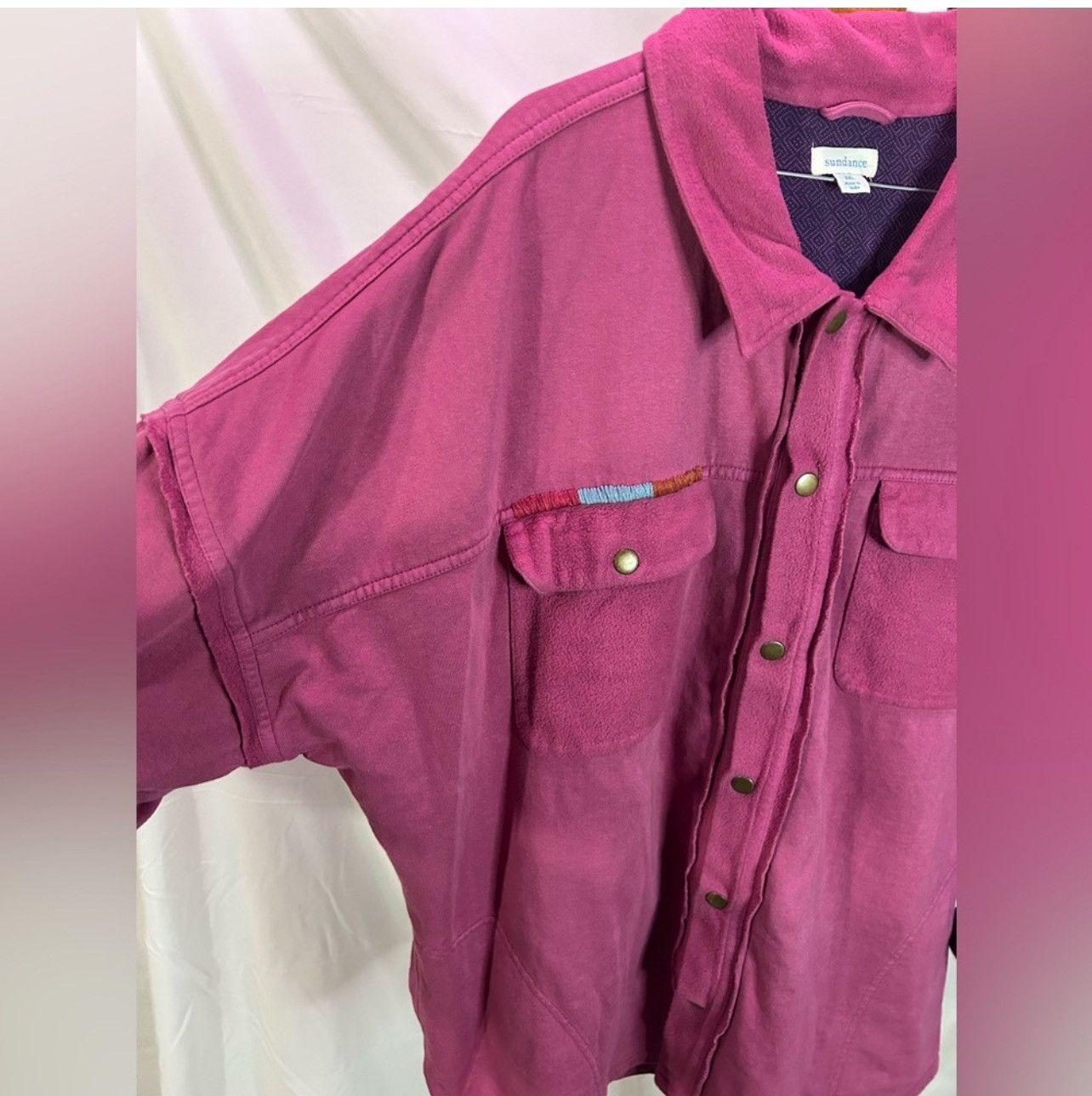 Other Sundance Pink Cotton Fleece Shirt Jacket Artsy Size XXL Size US XXL / EU 58 / 5 - 7 Thumbnail