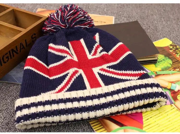Vintage Fashion Casual Striped Flag Beanies Size ONE SIZE - 4 Thumbnail