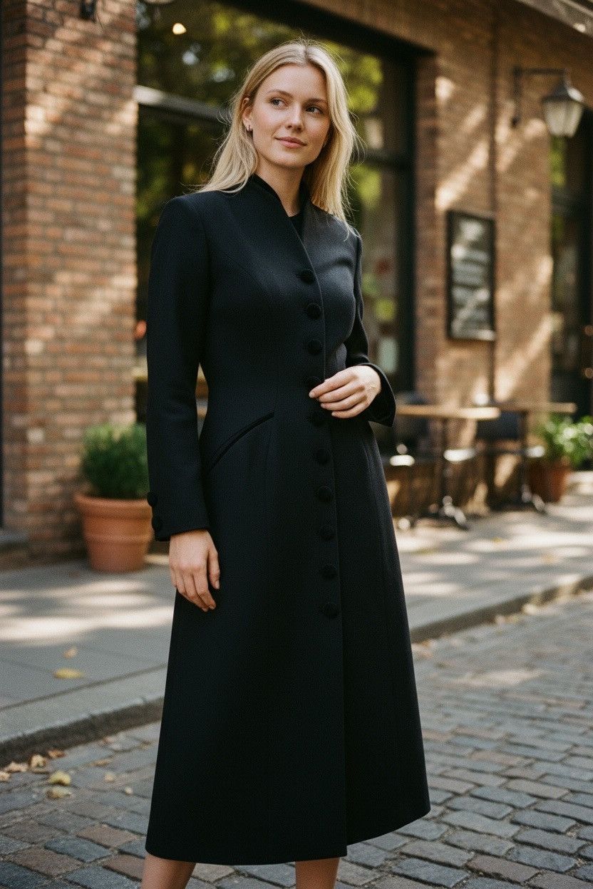 Thierry Mugler Vintage Thierry Mugler Buttoned Dress Coat (156) Size XS / US 0-2 / IT 36-38 - 1 Thumbnail