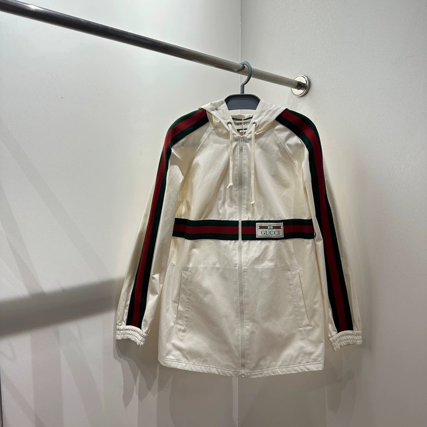 Gucci Hooded Light Jacket with Striped Accents Size US XS / EU 42 / 0 - 1 Thumbnail