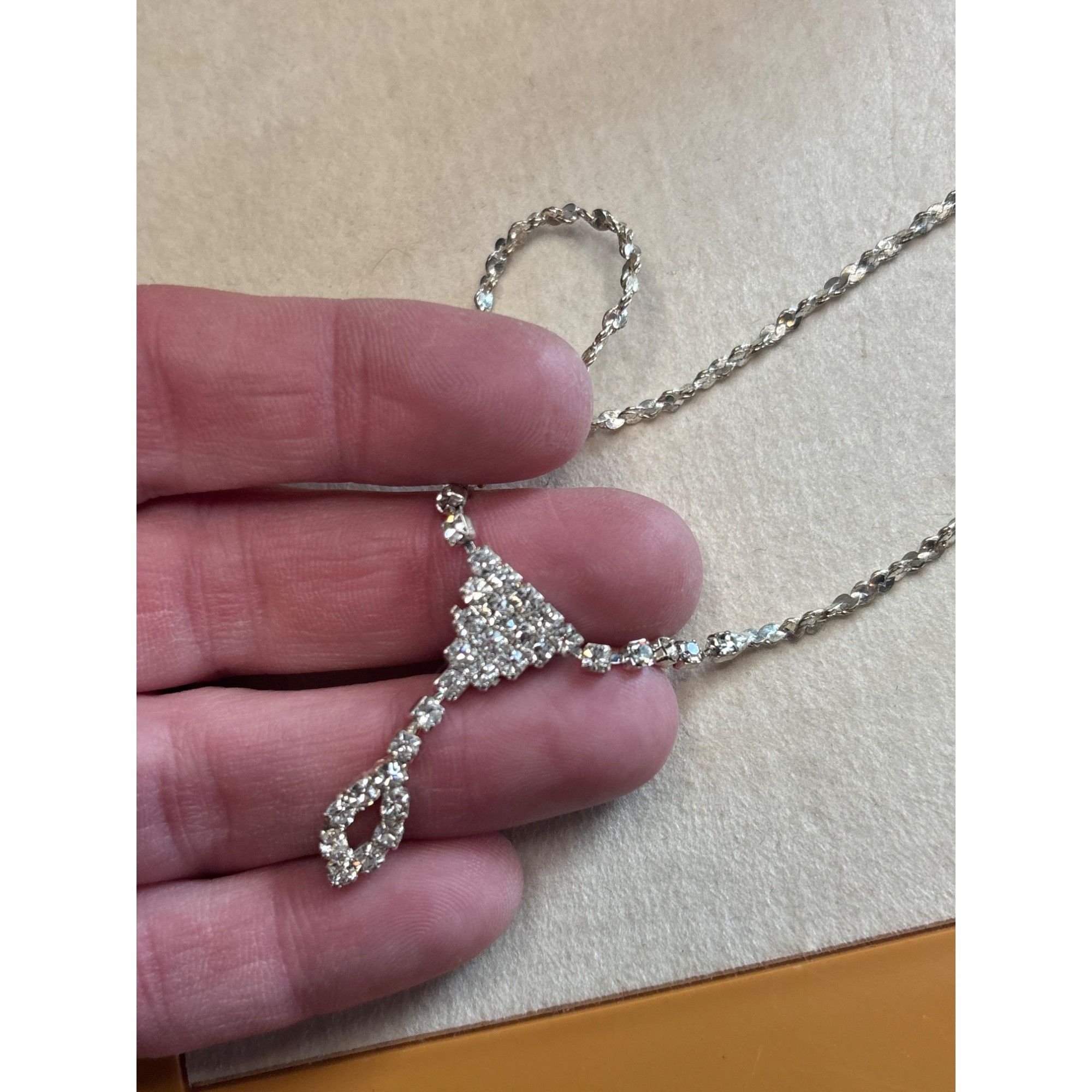 Other Rhinestone Pendant Necklace With Adjustable Chain - Elegant Size ONE SIZE - 8 Thumbnail