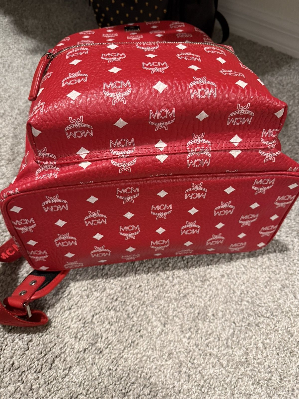 MCM MCM Stark Backpack Red Visetos Size ONE SIZE - 3 Thumbnail