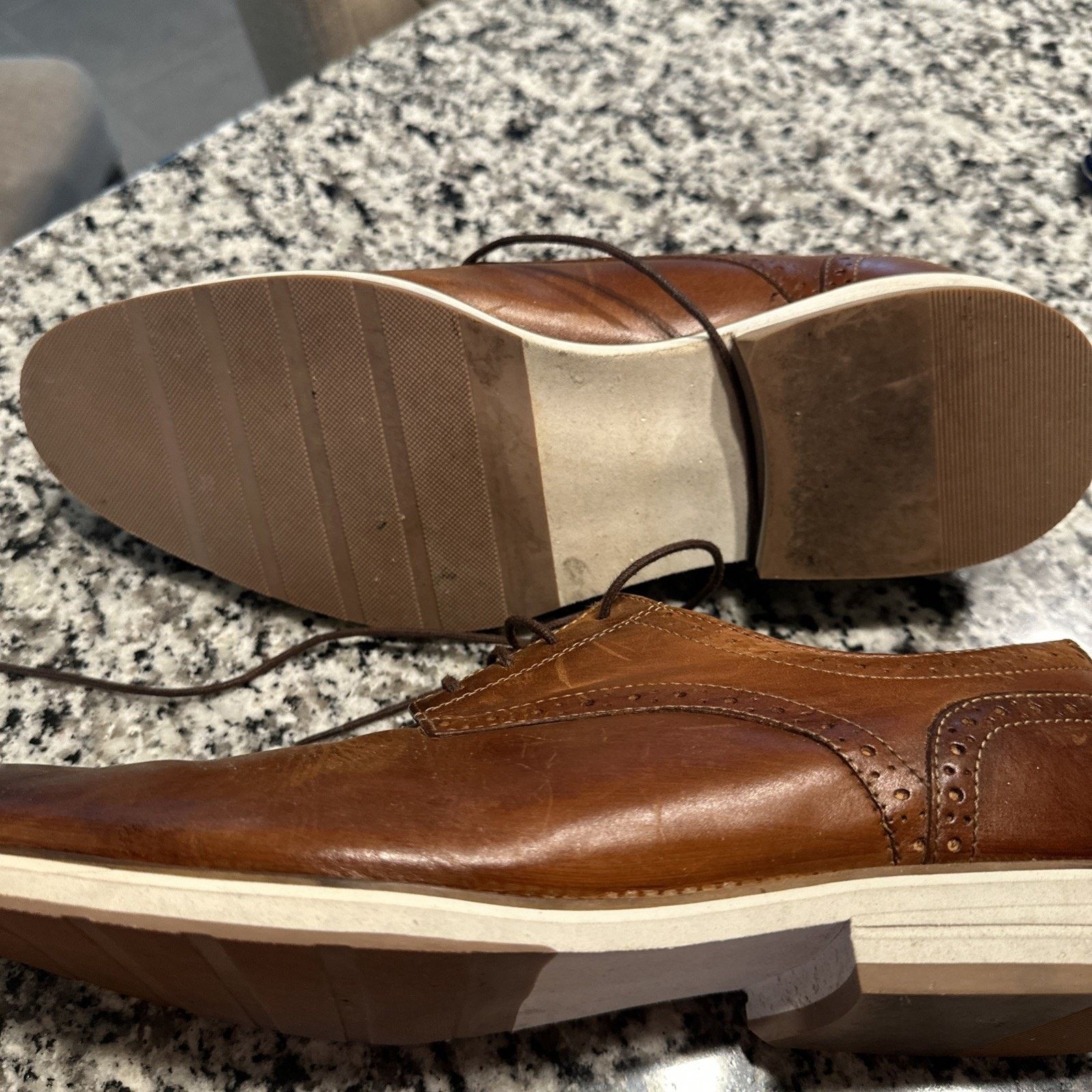 Steve Madden Steve Madden Mens Size 12 Brown Leather Derb Dress Shoes Size US 12 / EU 45 - 12 Thumbnail