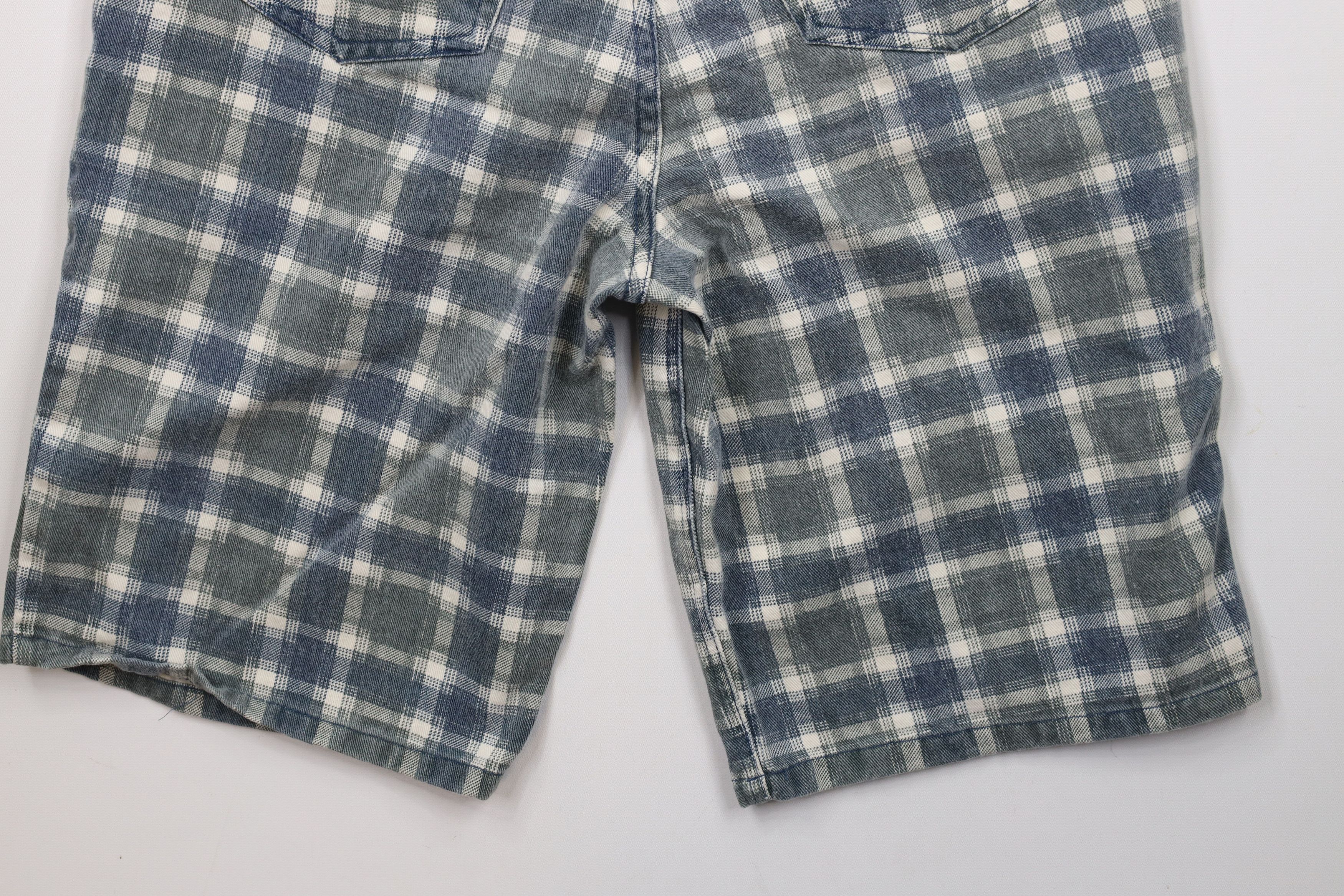 Vintage Vintage 90s Streetwear Fit Denim Jean Shorts Jorts Plaid Size US 30 / EU 46 - 10 Thumbnail