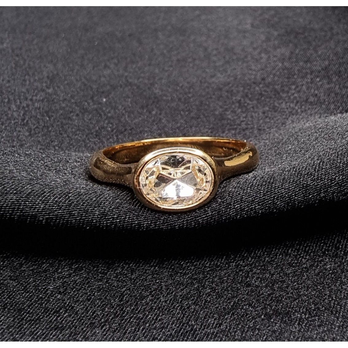 Vintage RGC Signed Ring With Oval Crystal Centerpiece Size 10.5 Made Size ONE SIZE - 3 Thumbnail